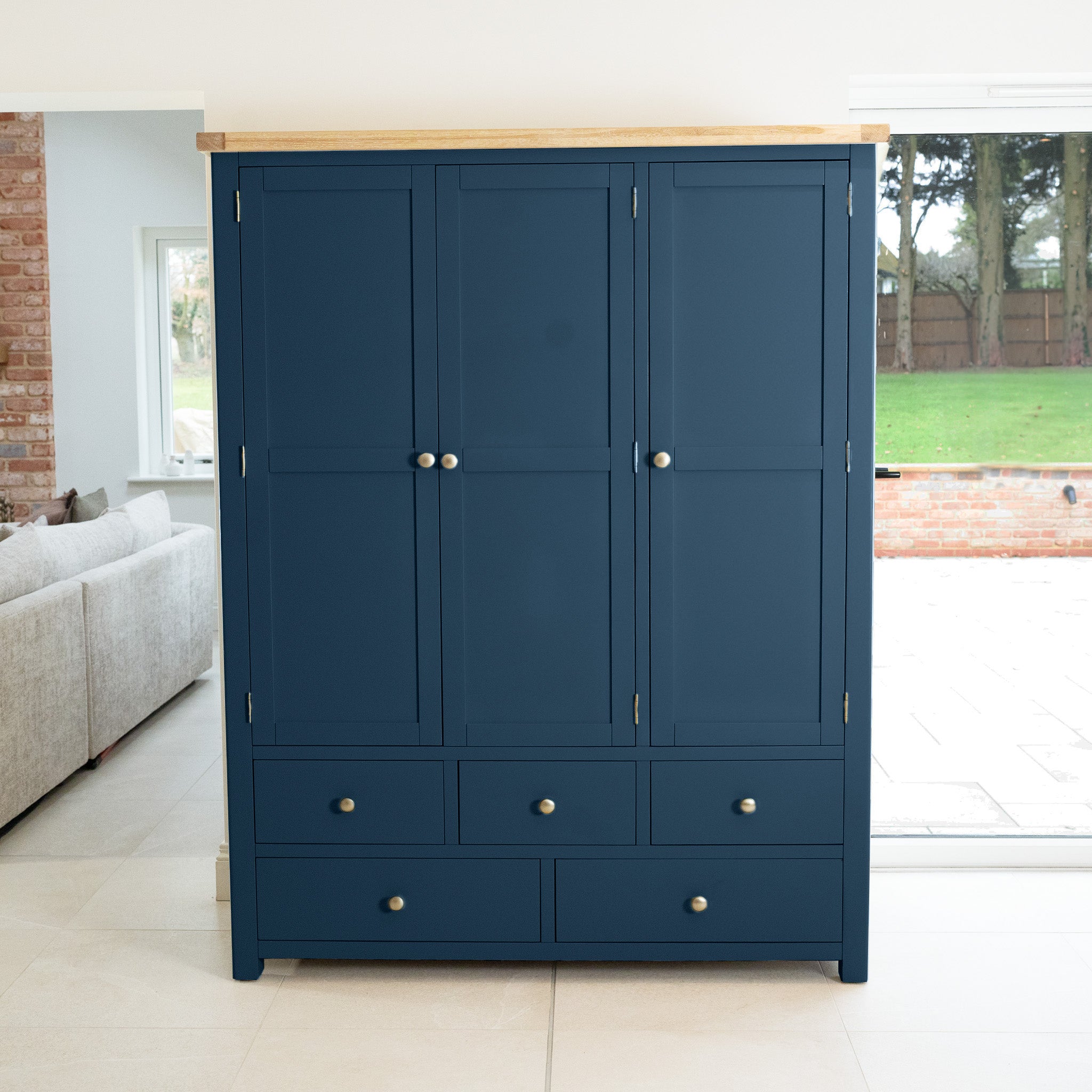 Burford Triple Larder Unit in Navy Blue