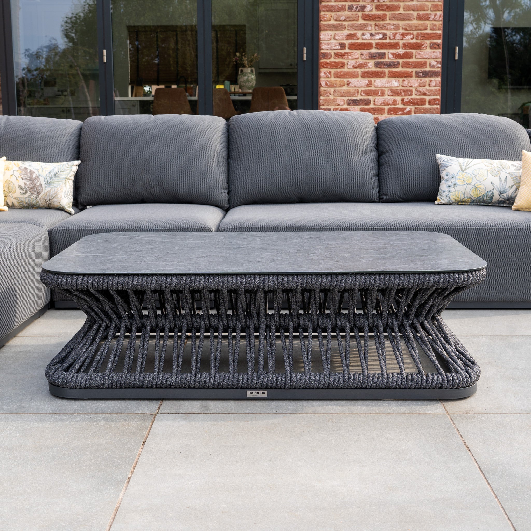 Pello Corner Group set with Rectangular Coffee Table in Grey