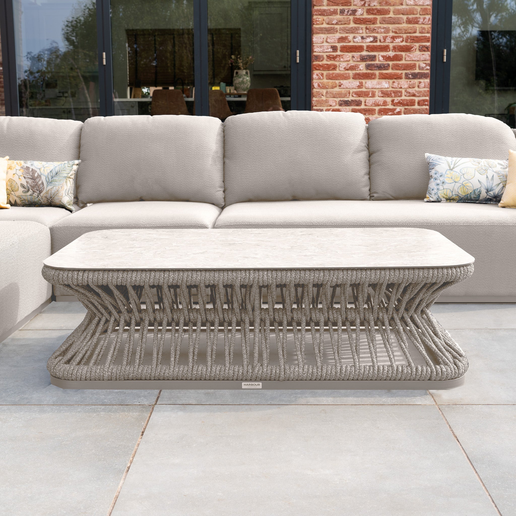 Pello Corner Group Set with Rectangular Coffee Table in Fawn