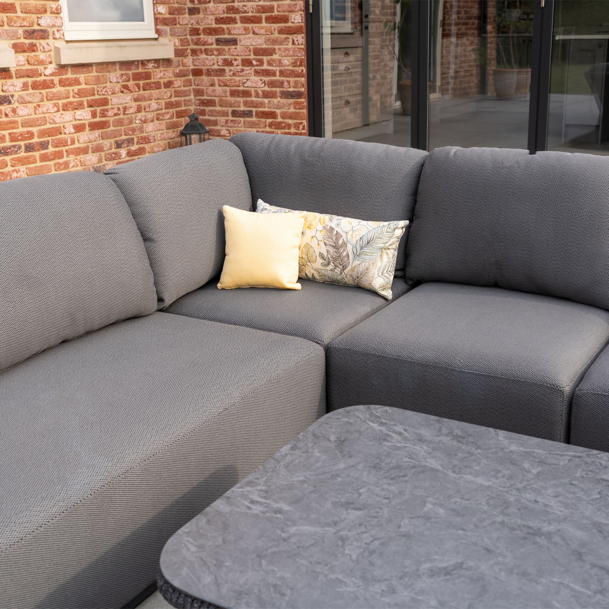 Pello Corner Group set with Rectangular Coffee Table in Grey