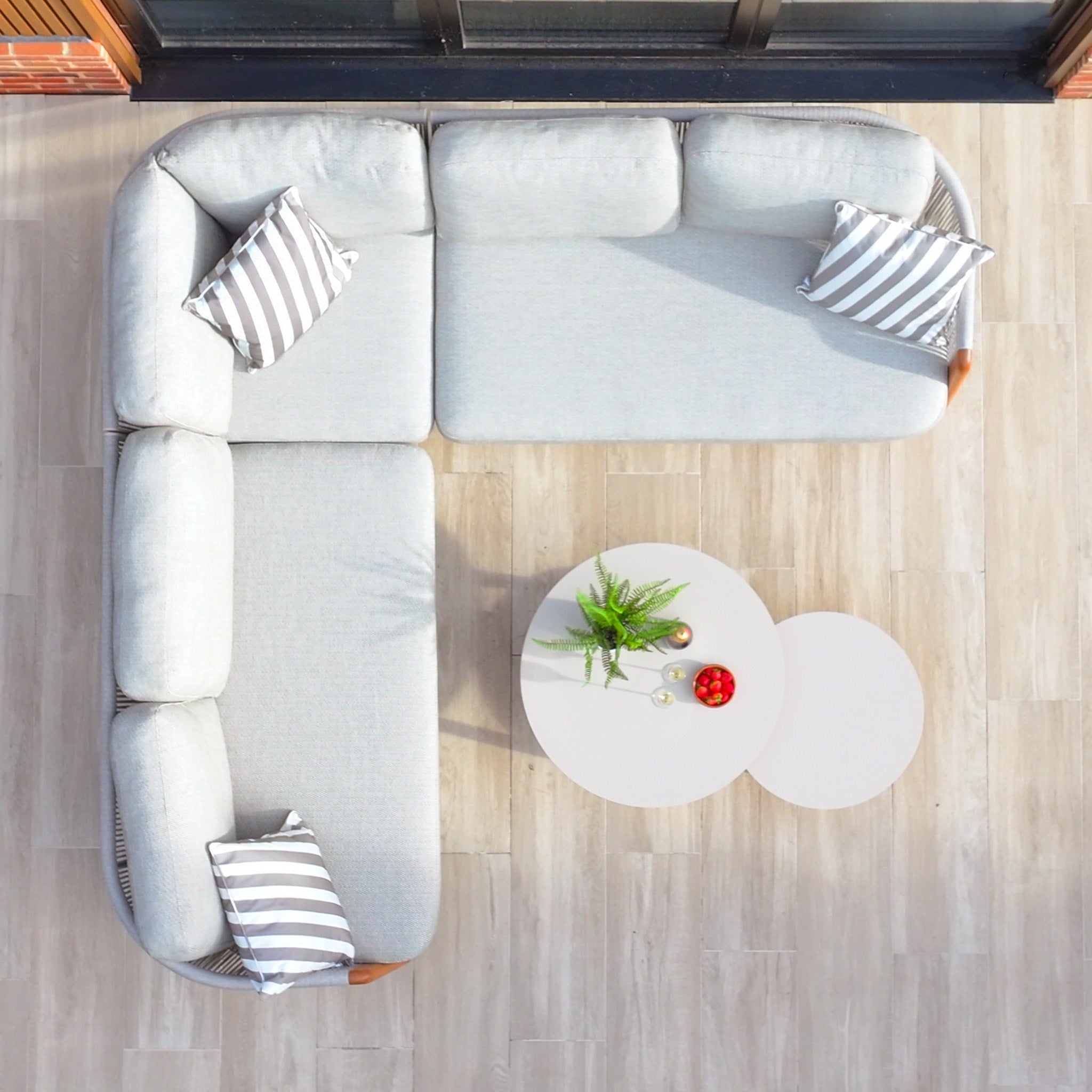 Merano Corner Group Set with Coffee Table in Latte