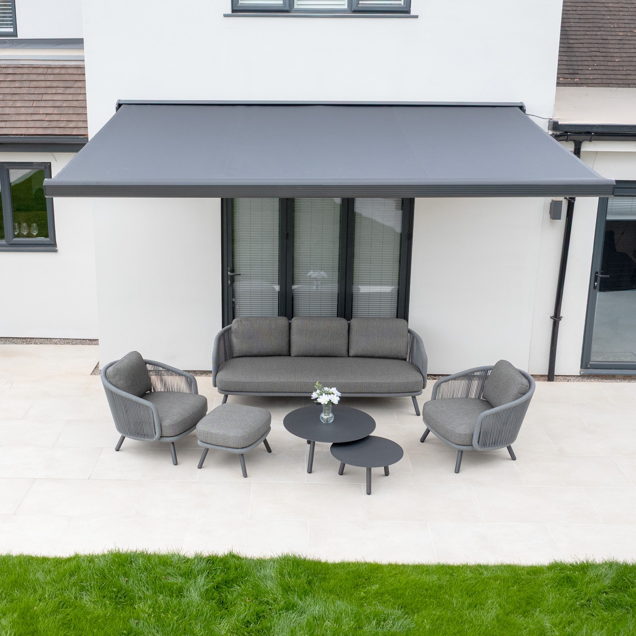 4m x 3m Electric Motorised Awning in Grey