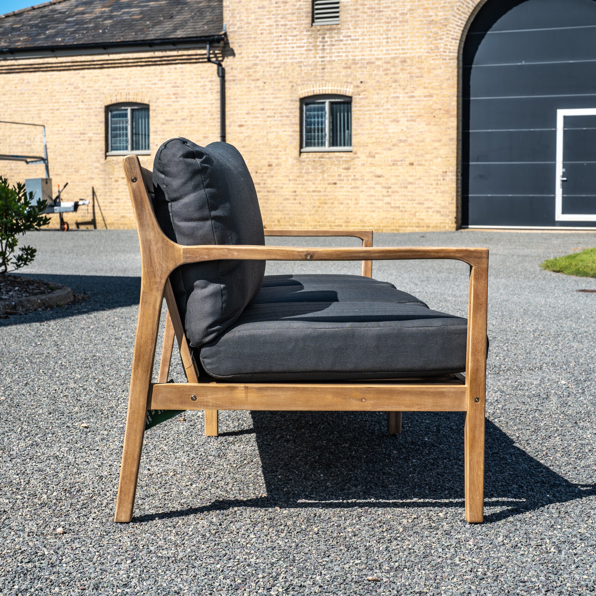 Rio 3 Seat Sofa with Coffee Table in Dark Grey (Ex Display)
