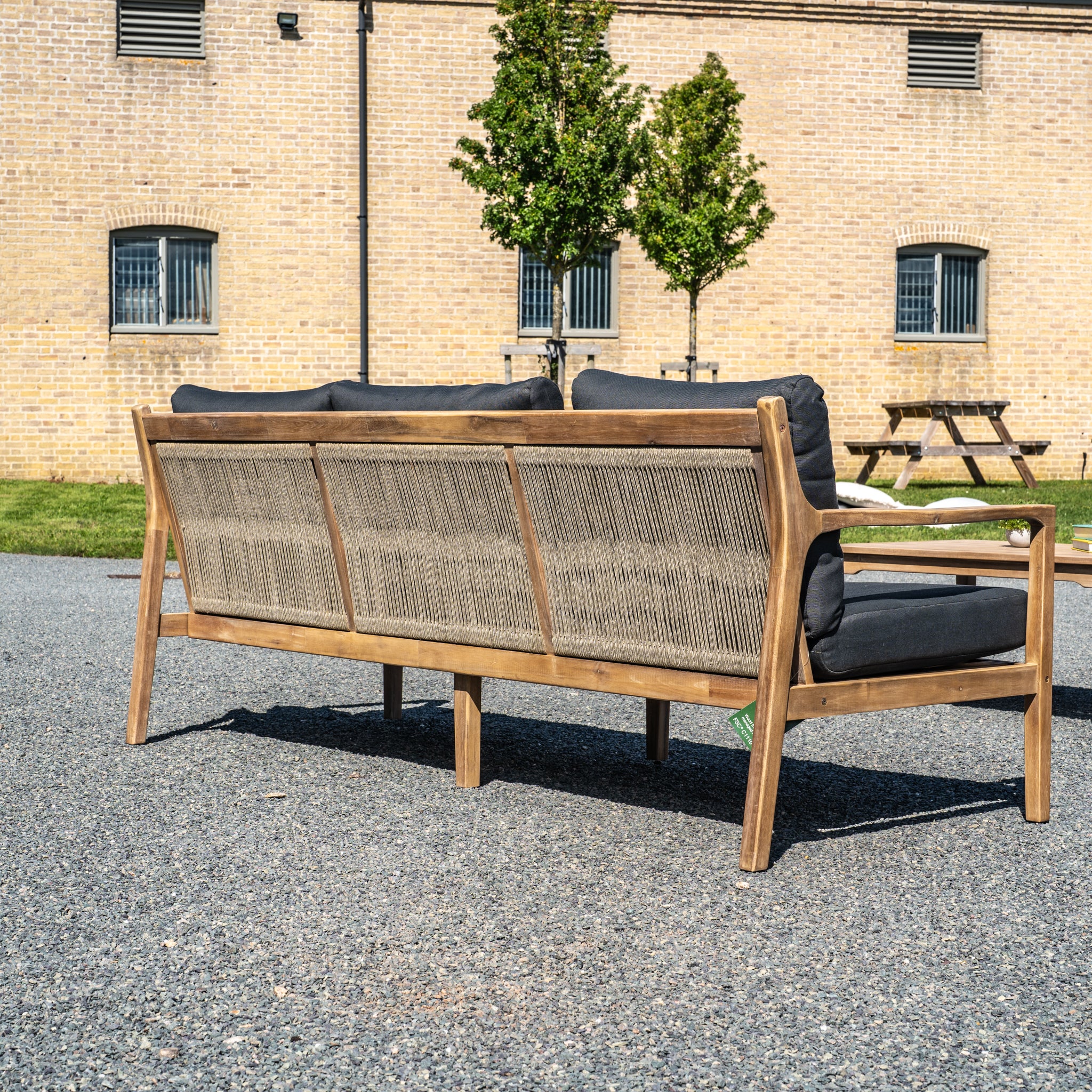 Rio 3 Seat Sofa with Coffee Table in Dark Grey (Ex Display)