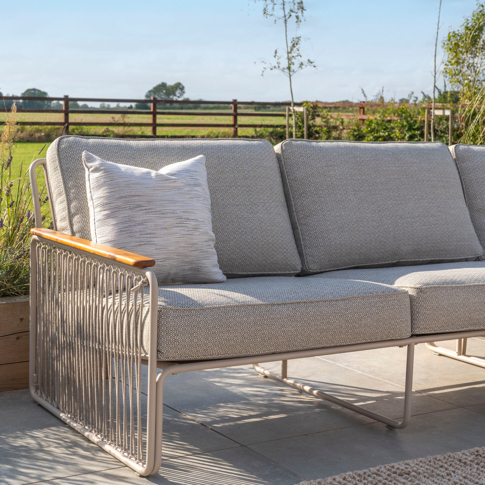 Riviera Luxury Large Outdoor Corner Group Set in Latte