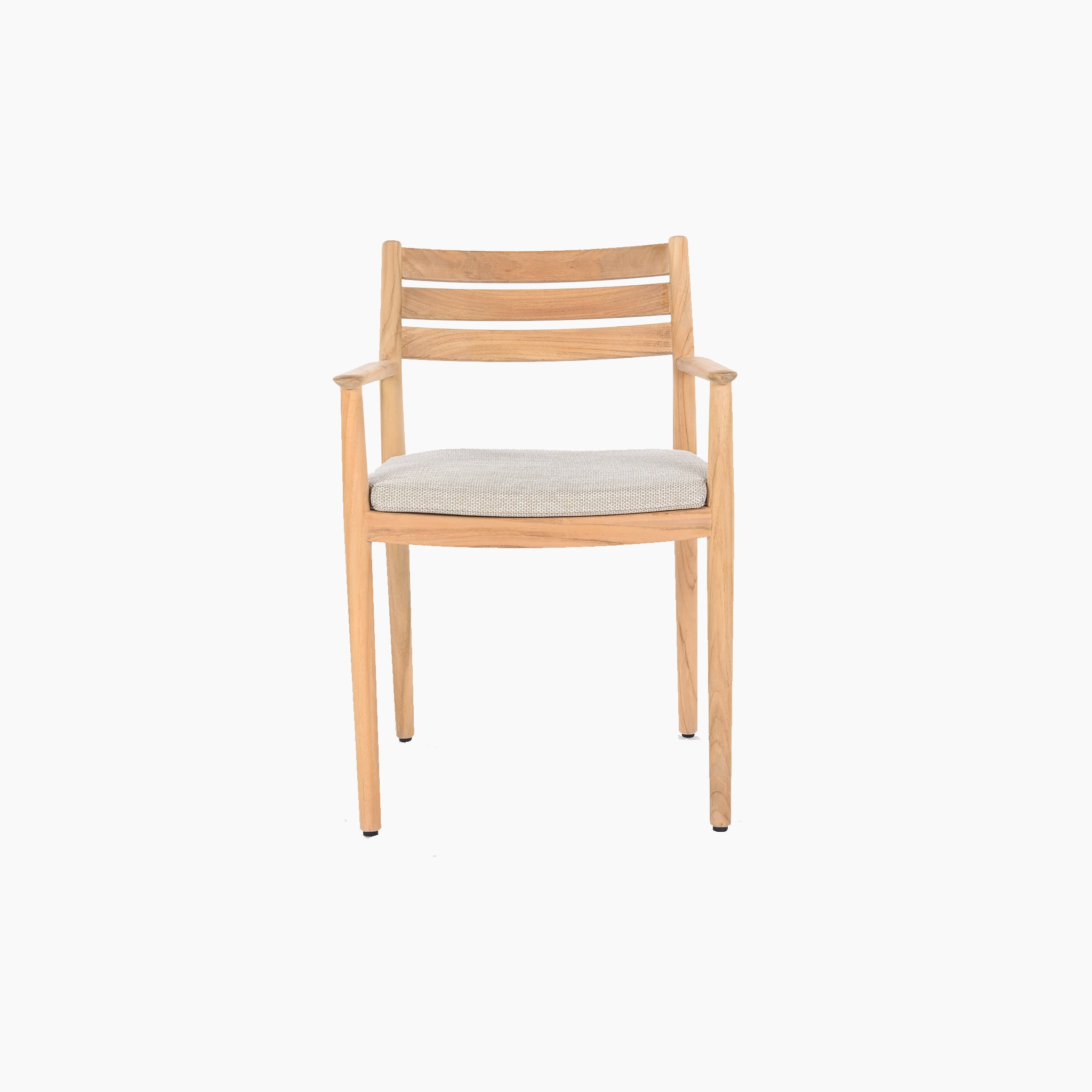 The Siena 8 Seat Rope Dining Set, featuring a teak table in Fawn, showcases premium materials with slatted backrests and cushioned seats. Perfect for outdoor dining, it blends elegance and durability against a white backdrop.