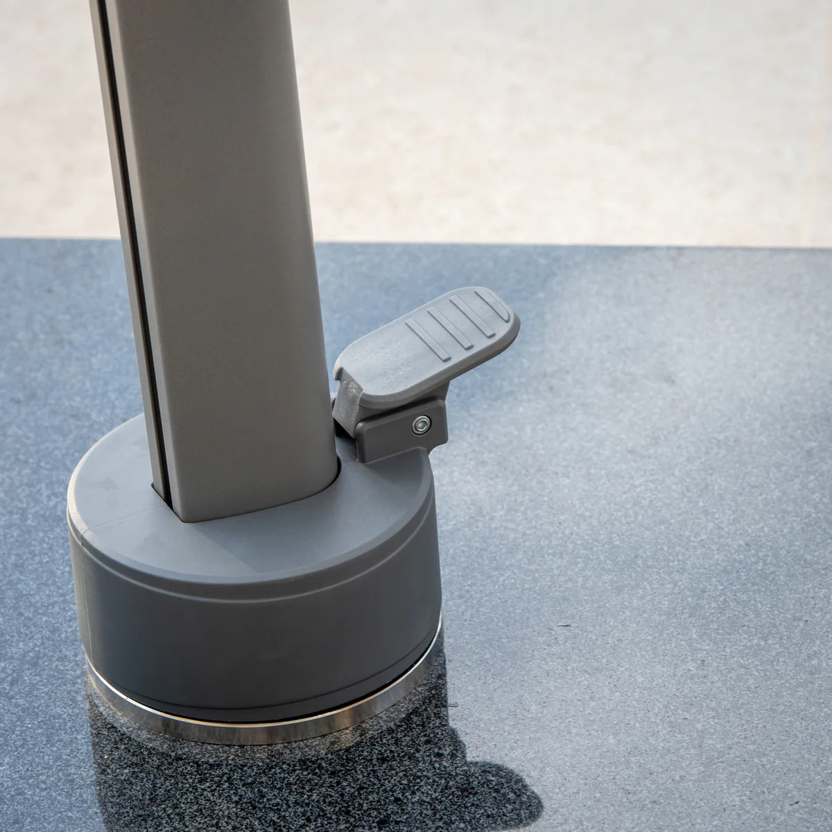 Ares 3.5m Round Cantilever Parasol with Solar powered LED Lights in Charcoal