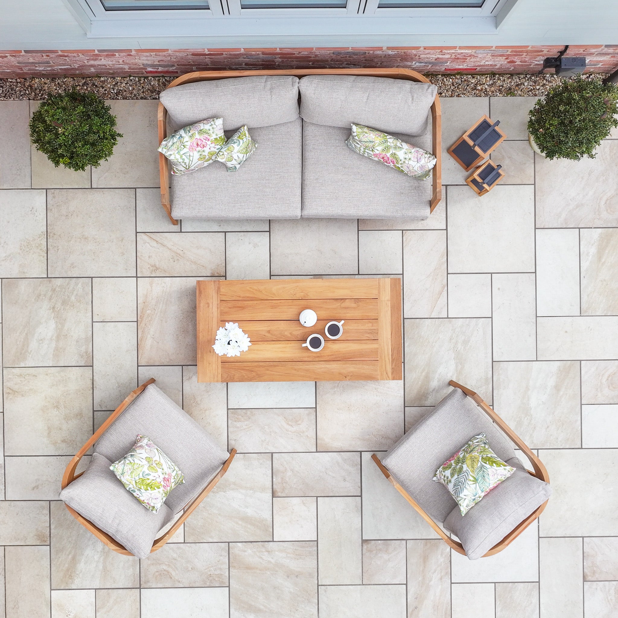 Enna 3 Seat Sofa Set with Coffee Table in Fawn