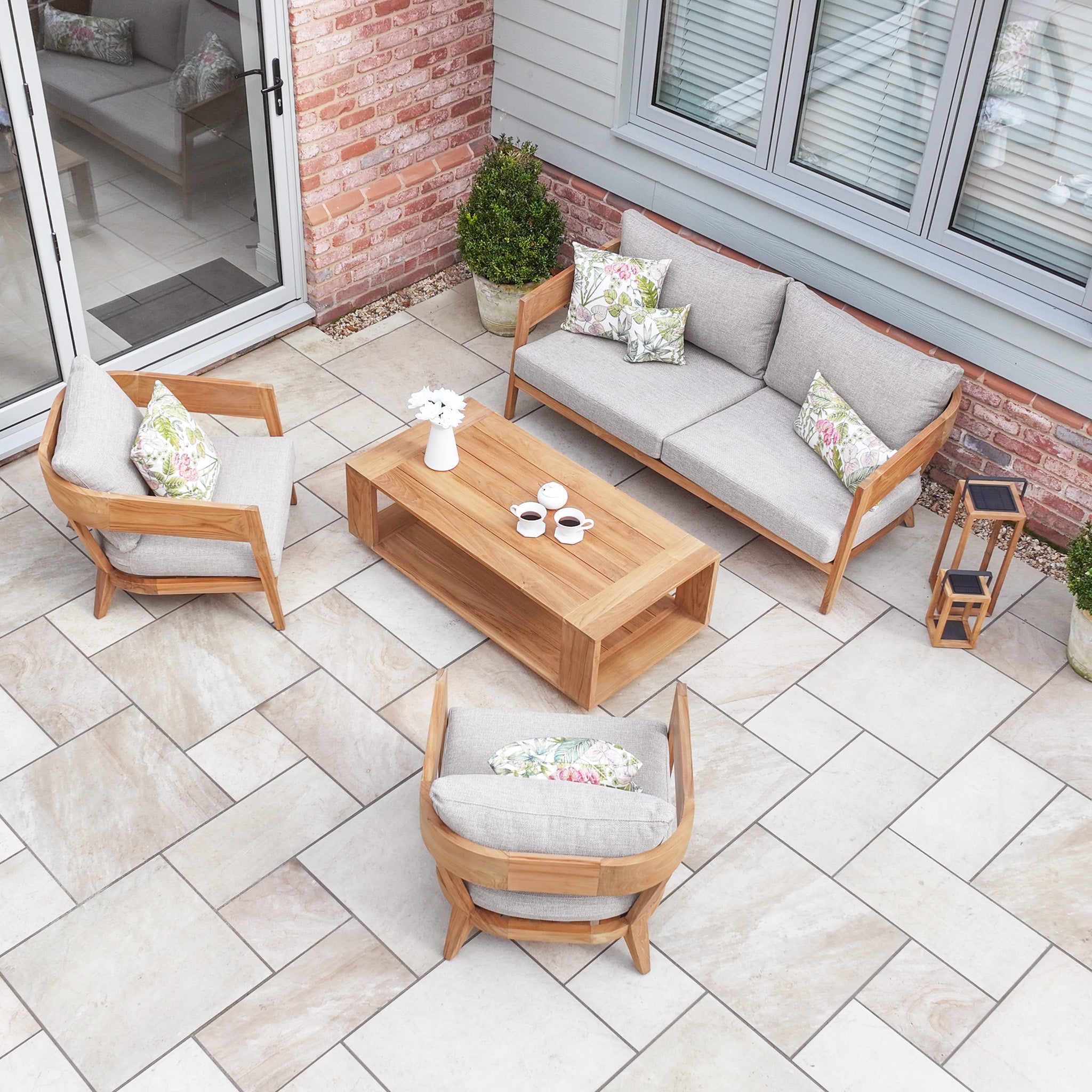 Enna 3 Seat Sofa Set with Coffee Table in Fawn