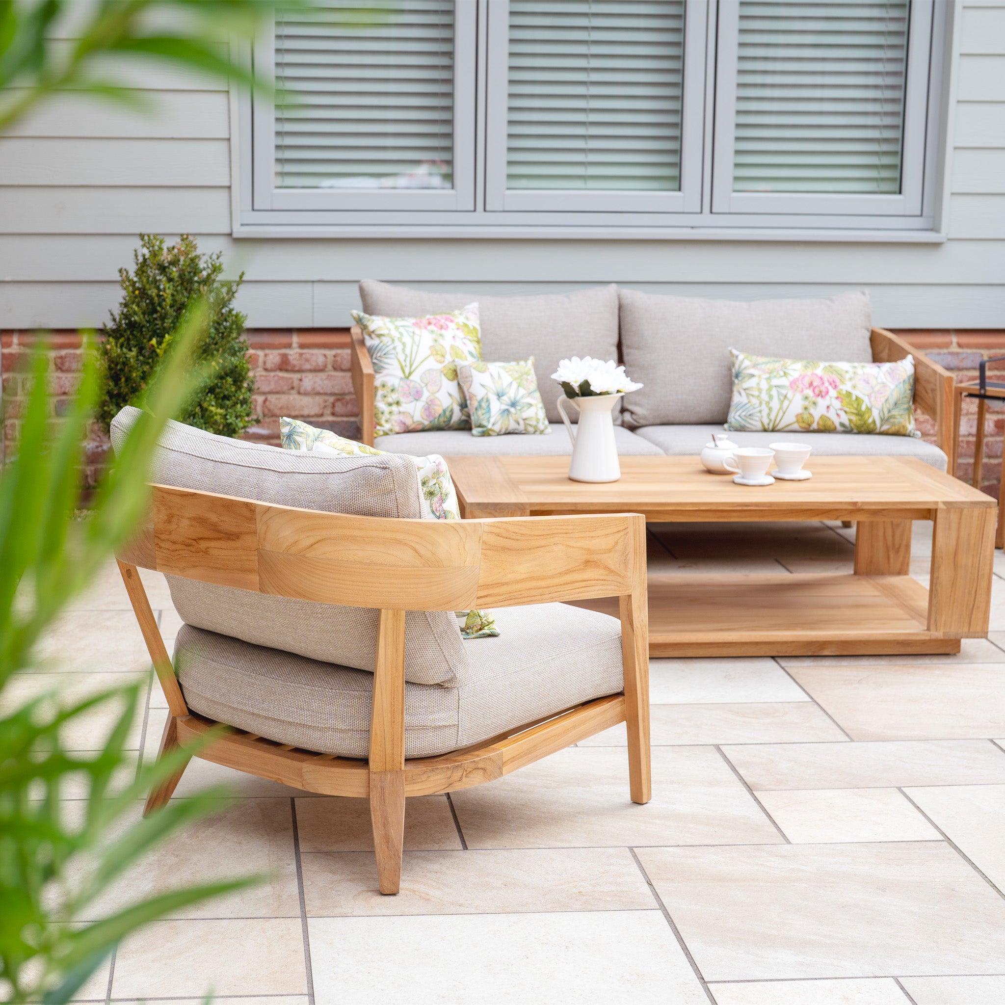Enna 3 Seat Sofa Set with Coffee Table in Fawn