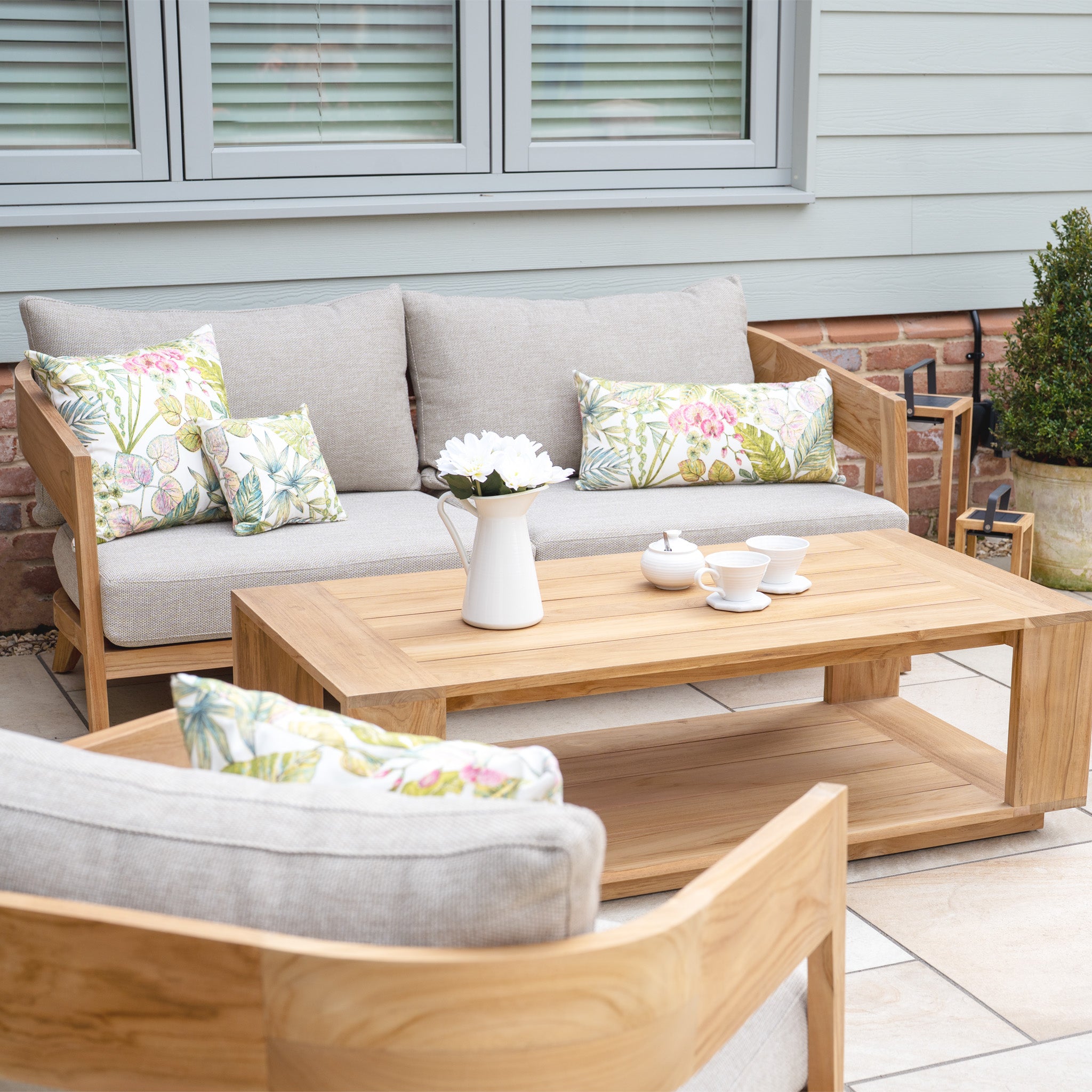 Enna 3 Seat Sofa Set with Coffee Table in Fawn