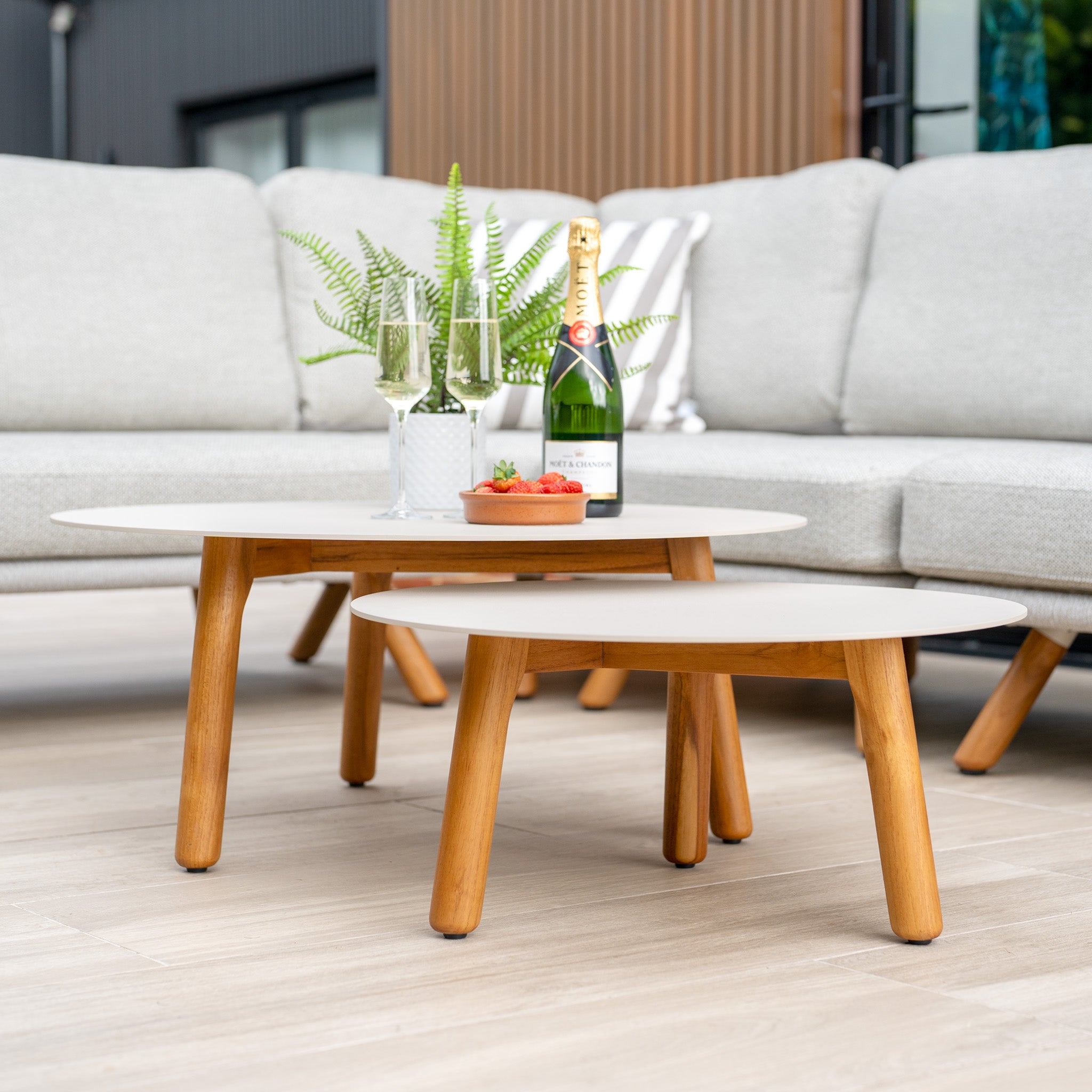 Merano Corner Group Set with Coffee Table in Latte