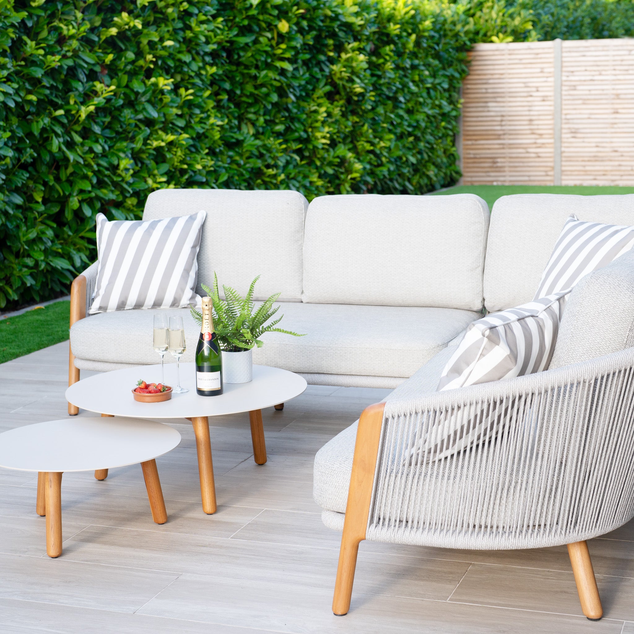 Merano Corner Group Set with Coffee Table in Latte