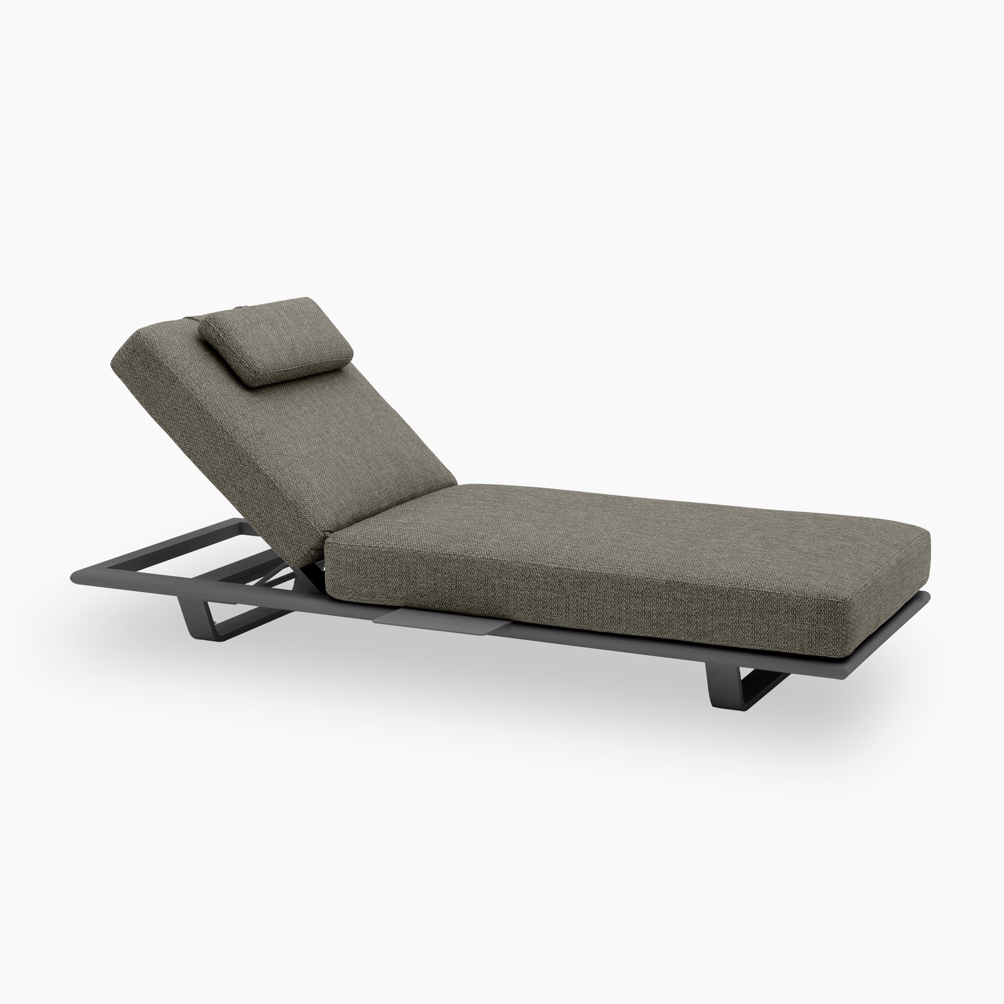 Hatia Single Sun Lounger with Side Table in Charcoal