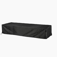 The Hatia Single Sun Lounger Cover is a black rectangular outdoor winter cover that offers excellent weather protection, shown here on a white background.