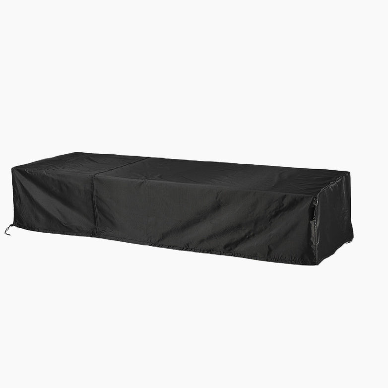The Hatia Single Sun Lounger Cover is a black rectangular outdoor winter cover that offers excellent weather protection, shown here on a white background.