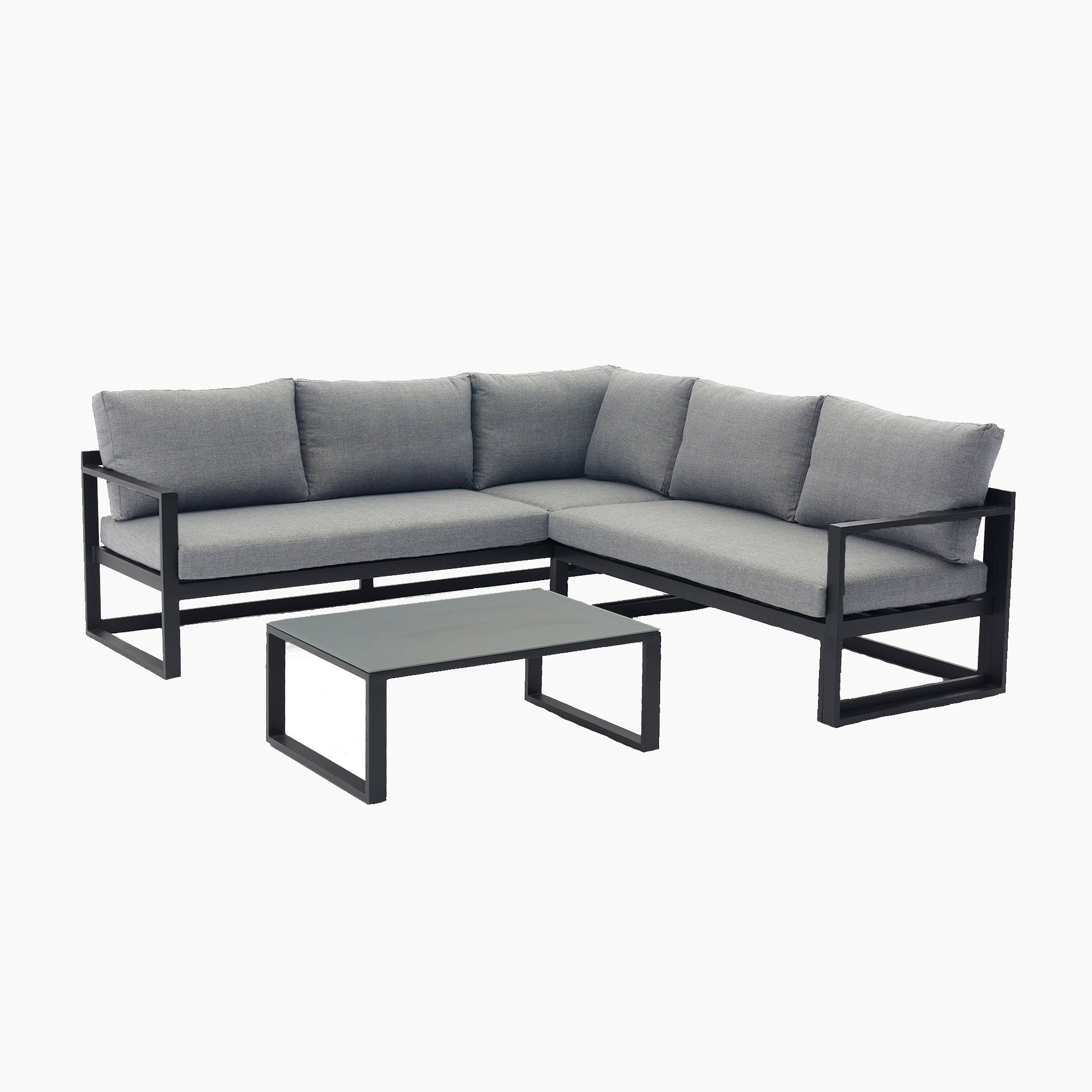 Havana Corner Group Set with Reclining Feature and Coffee Table in Washed Grey