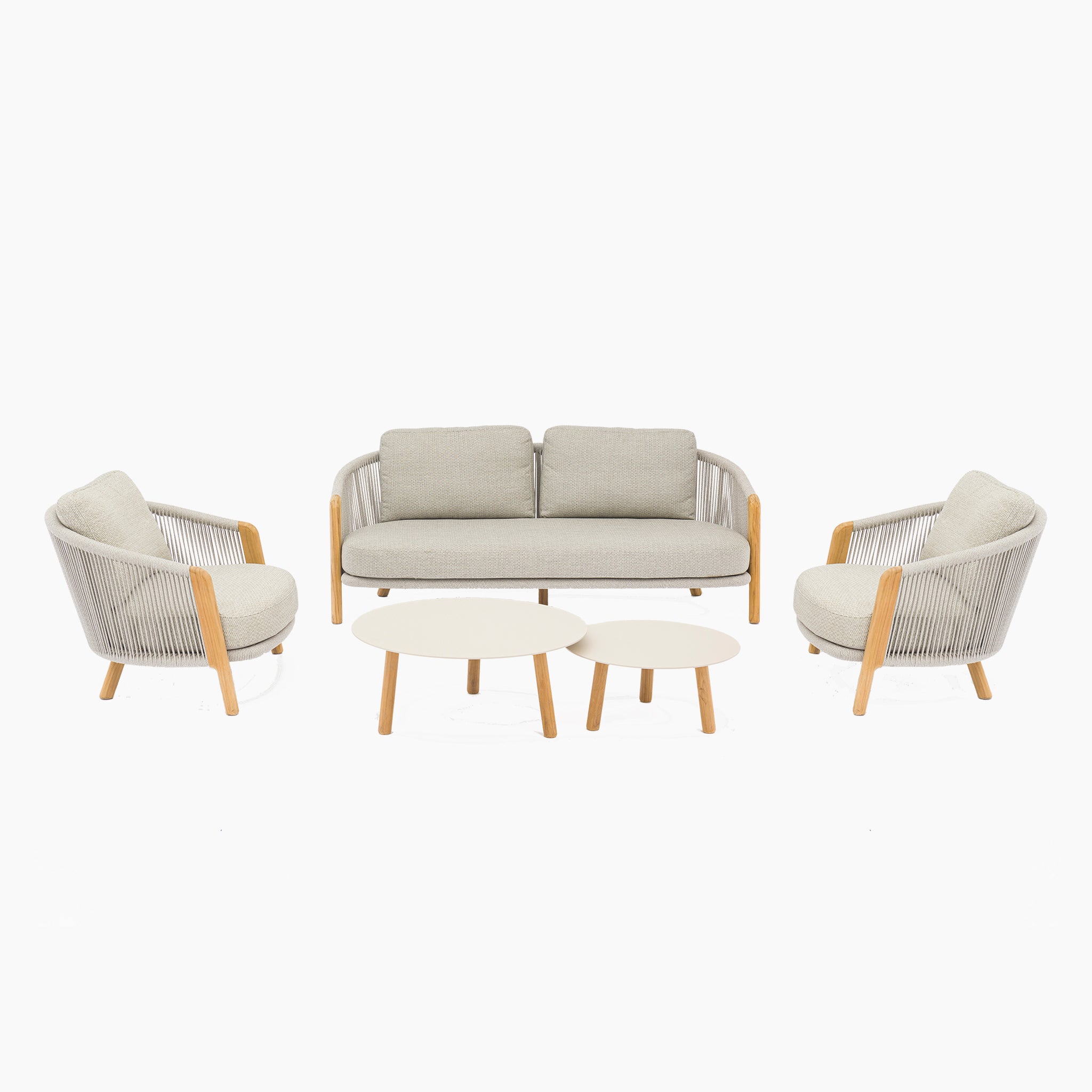 Merano 2 Seat Sofa Set and Coffee Tables in Latte