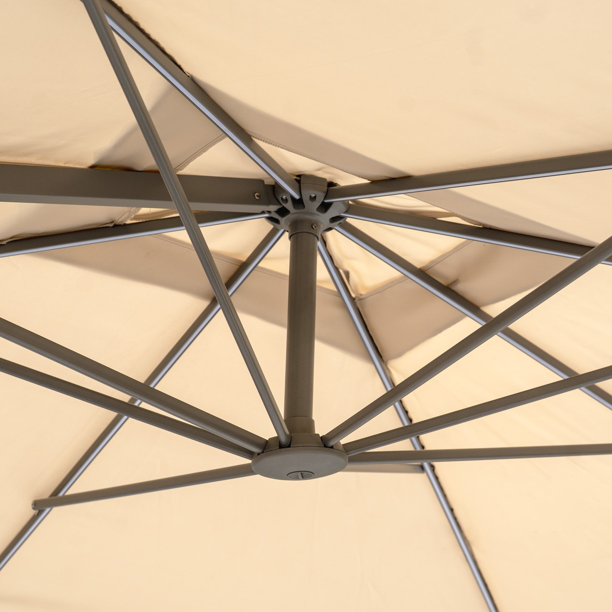 Hera 3m x 2m Rectangular Cantilever Parasol with LED Lighting in Beige