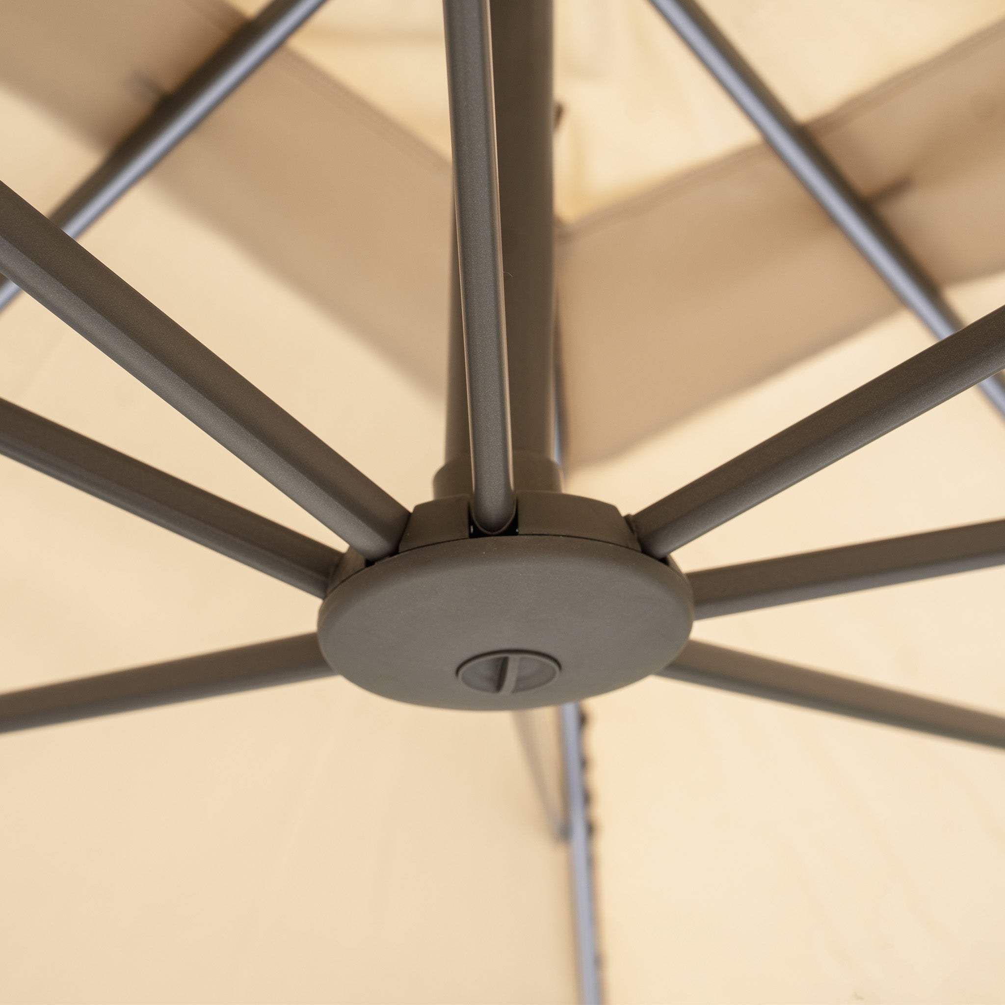 Hera 3m x 2m Rectangular Cantilever Parasol with LED Lighting in Beige