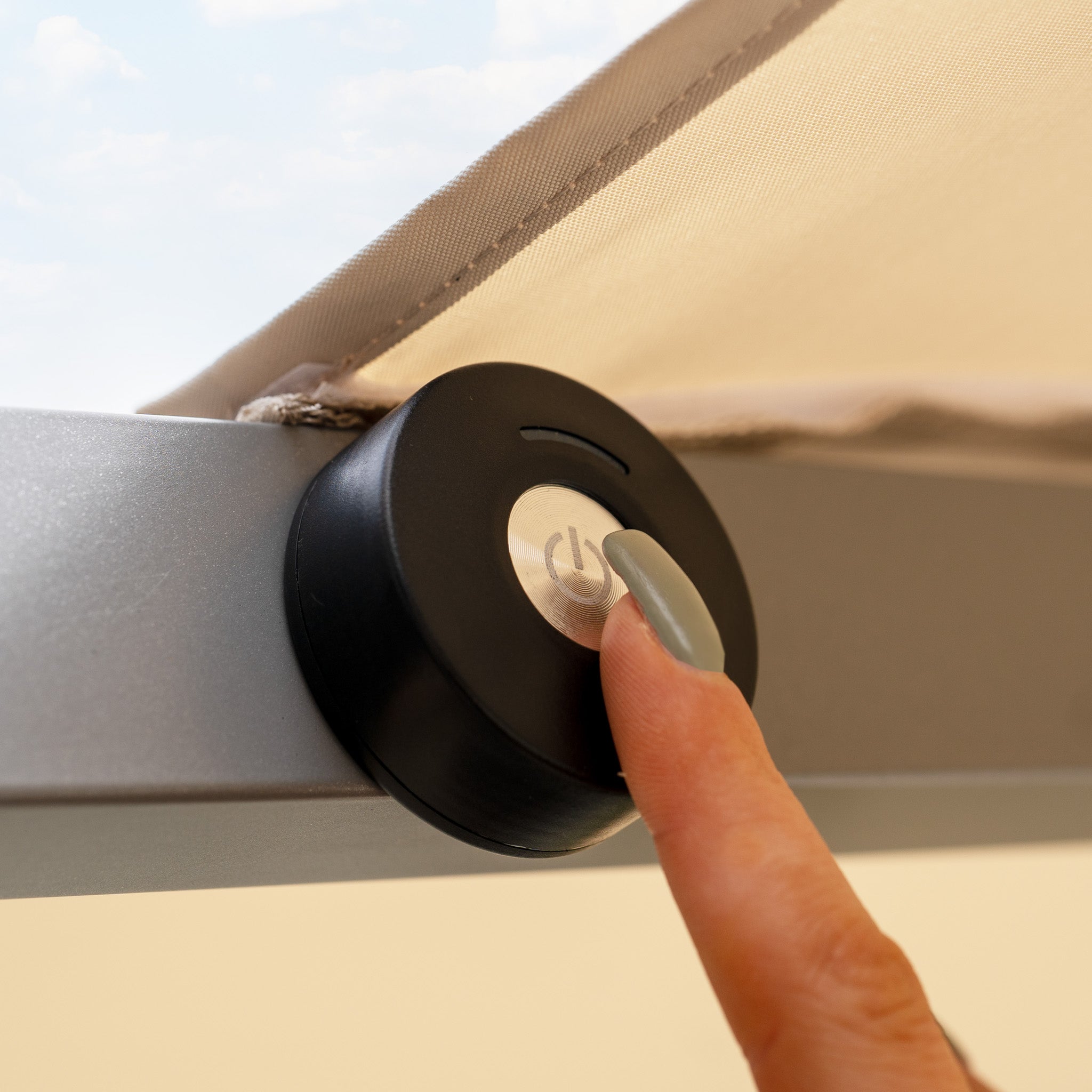 Hera 3m x 2m Rectangular Cantilever Parasol with LED Lighting in Beige