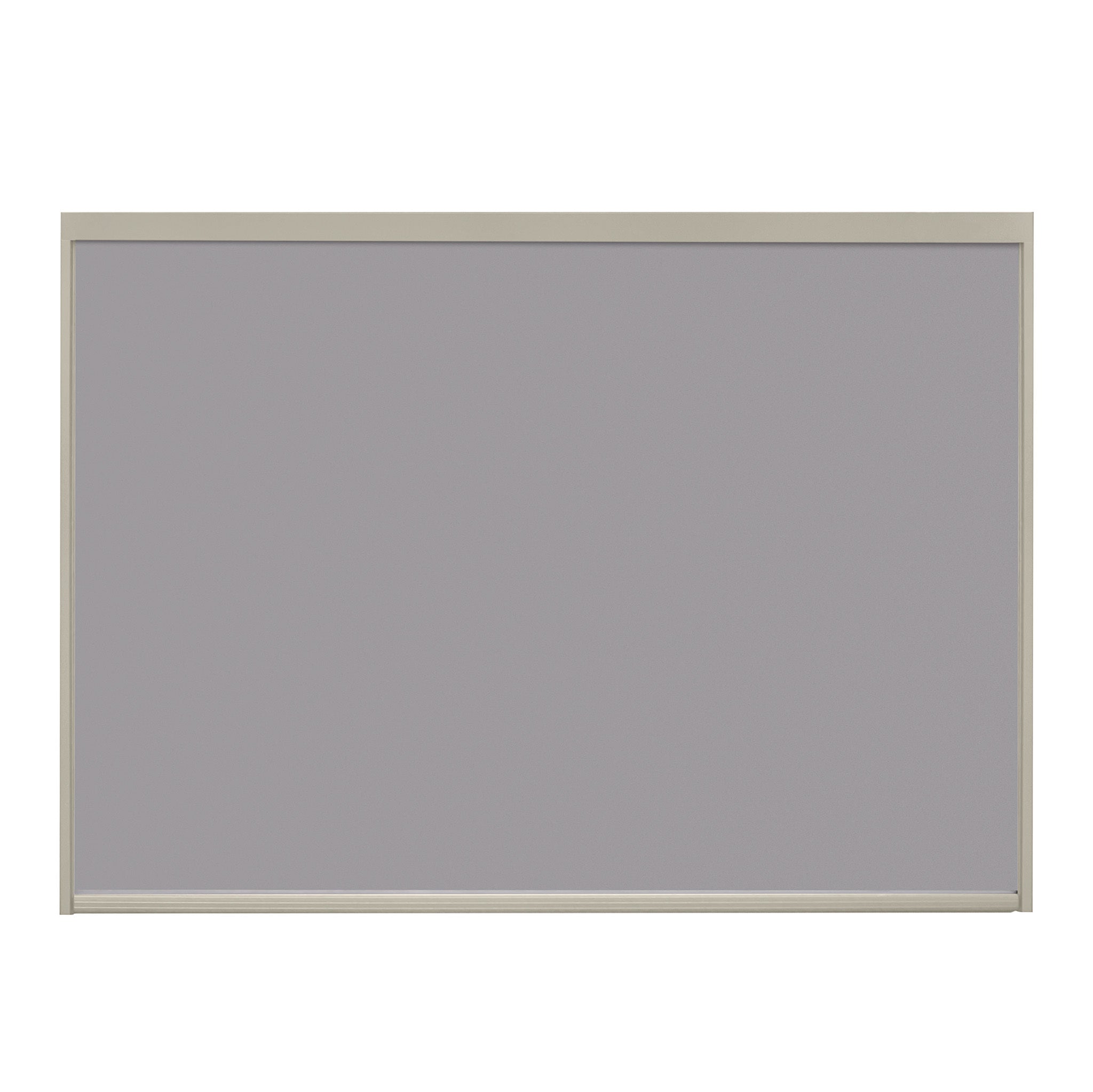 The 1x - 4M PergoSTET Plus Integrated Manual Side Blind in Latte is shown as a rectangular gray bulletin board with a light-colored frame and an integrated manual side blind, displayed against a white background.