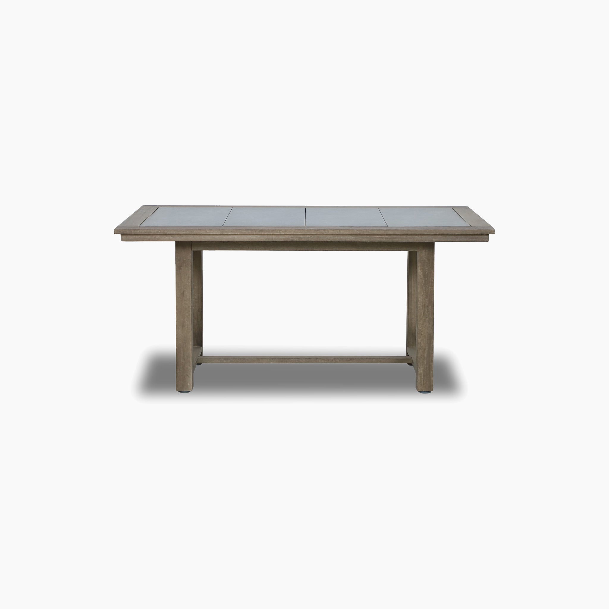 The Andora 2 Seat Sofa Set includes a 2 in 1 weathered brown table, ideal for pairing with your modular garden furniture or outdoor sofa set, shown against a plain white background.