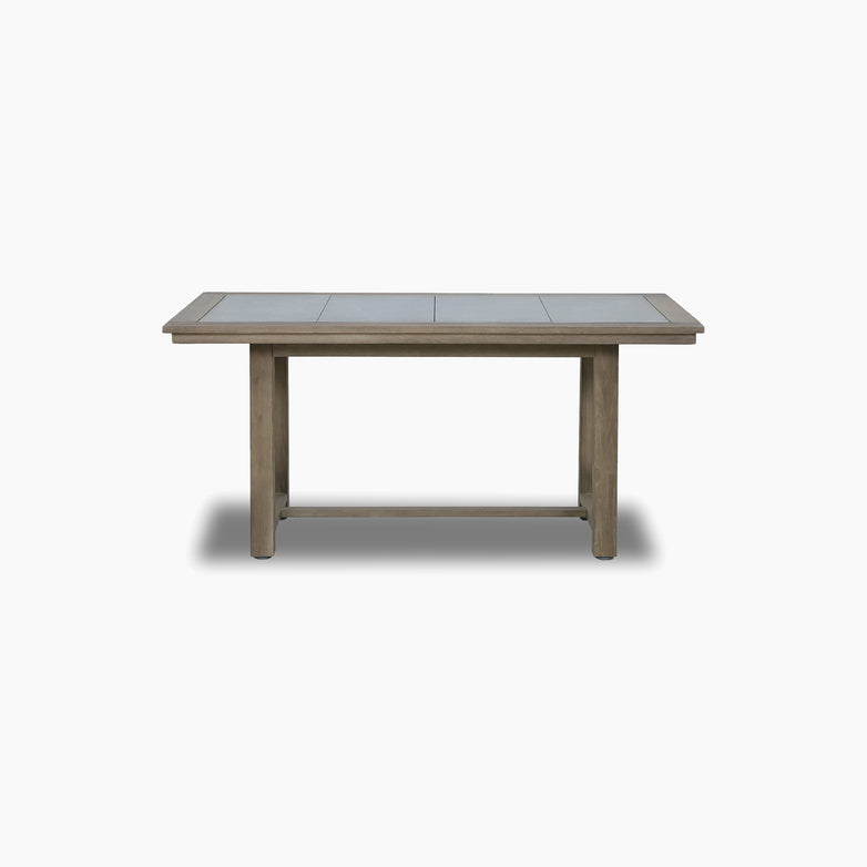 The Andora 2 Seat Sofa Set includes a 2 in 1 weathered brown table, ideal for pairing with your modular garden furniture or outdoor sofa set, shown against a plain white background.