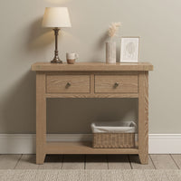 Burford 2 Drawers Console Table in Natural Oak