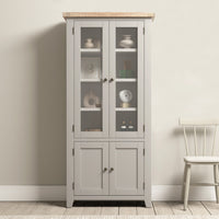 Burford Display Cabinet in Pebble Grey