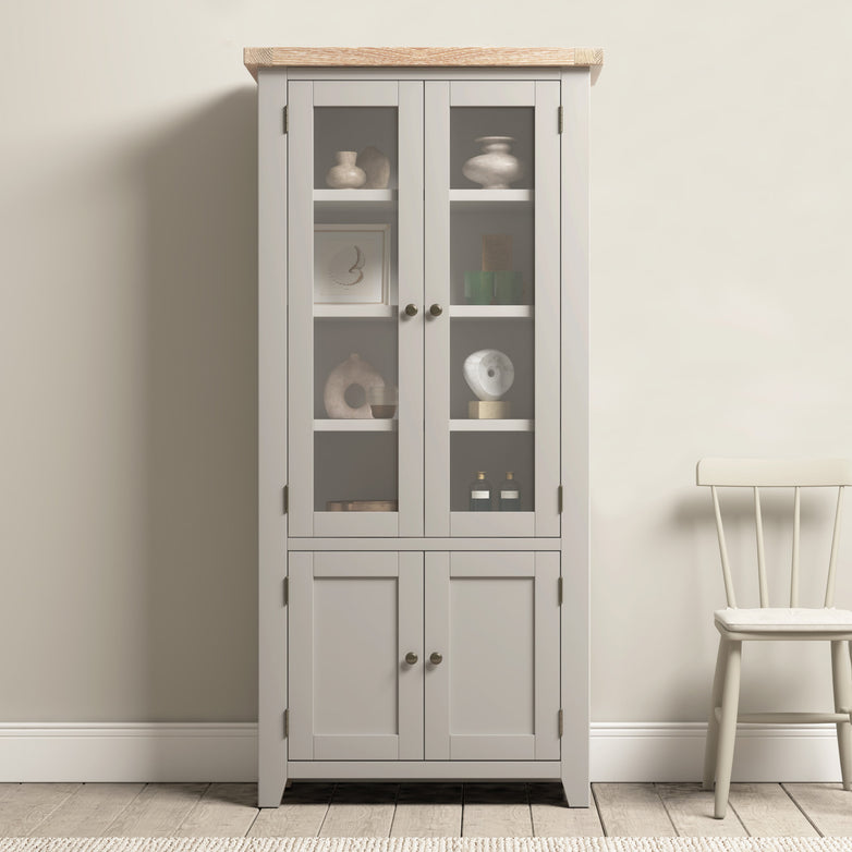 Burford Display Cabinet in Pebble Grey