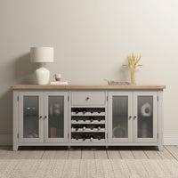 Burford Grand Sideboard with Wine Rack in Pebble Grey