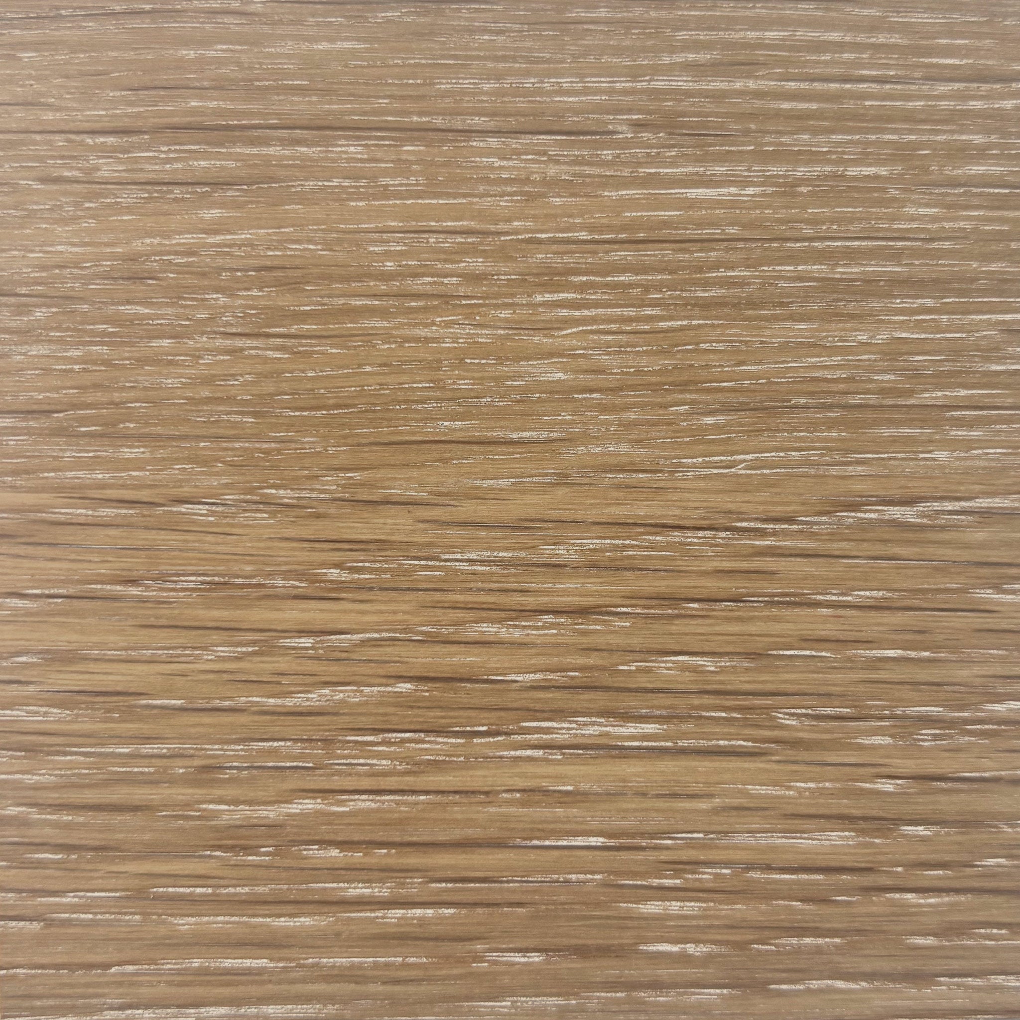Close-up of the light oak wood with a soft white wash finish