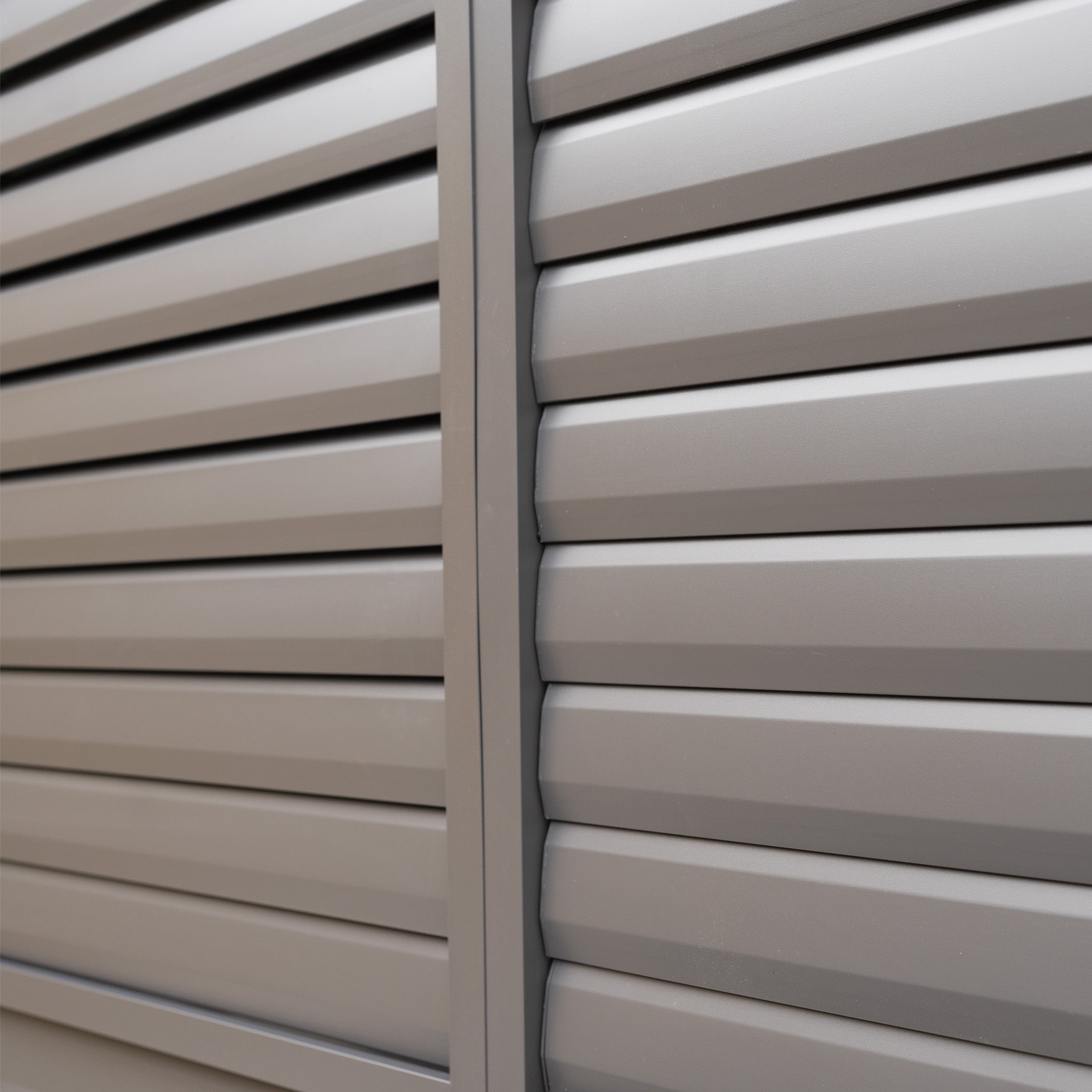 PergoSTET Deluxe 3m x 6m Rectangular Pergola with Motorised LED Louvres, Louvred Side Panels and Manual Drop Side Blinds in Grey