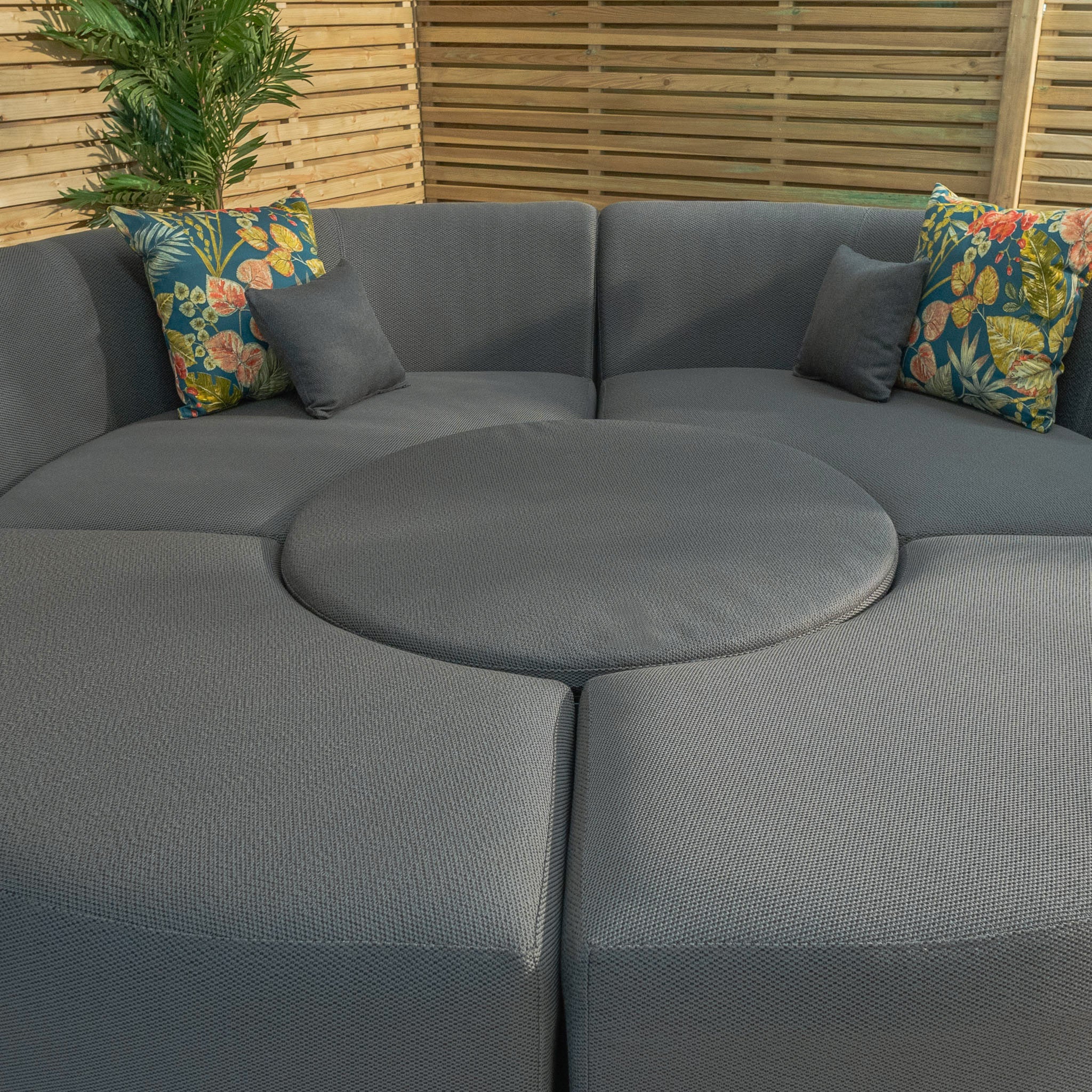 Luna Outdoor Fabric Lifestyle Suite with 2 Sofas and 2 Benches in Grey