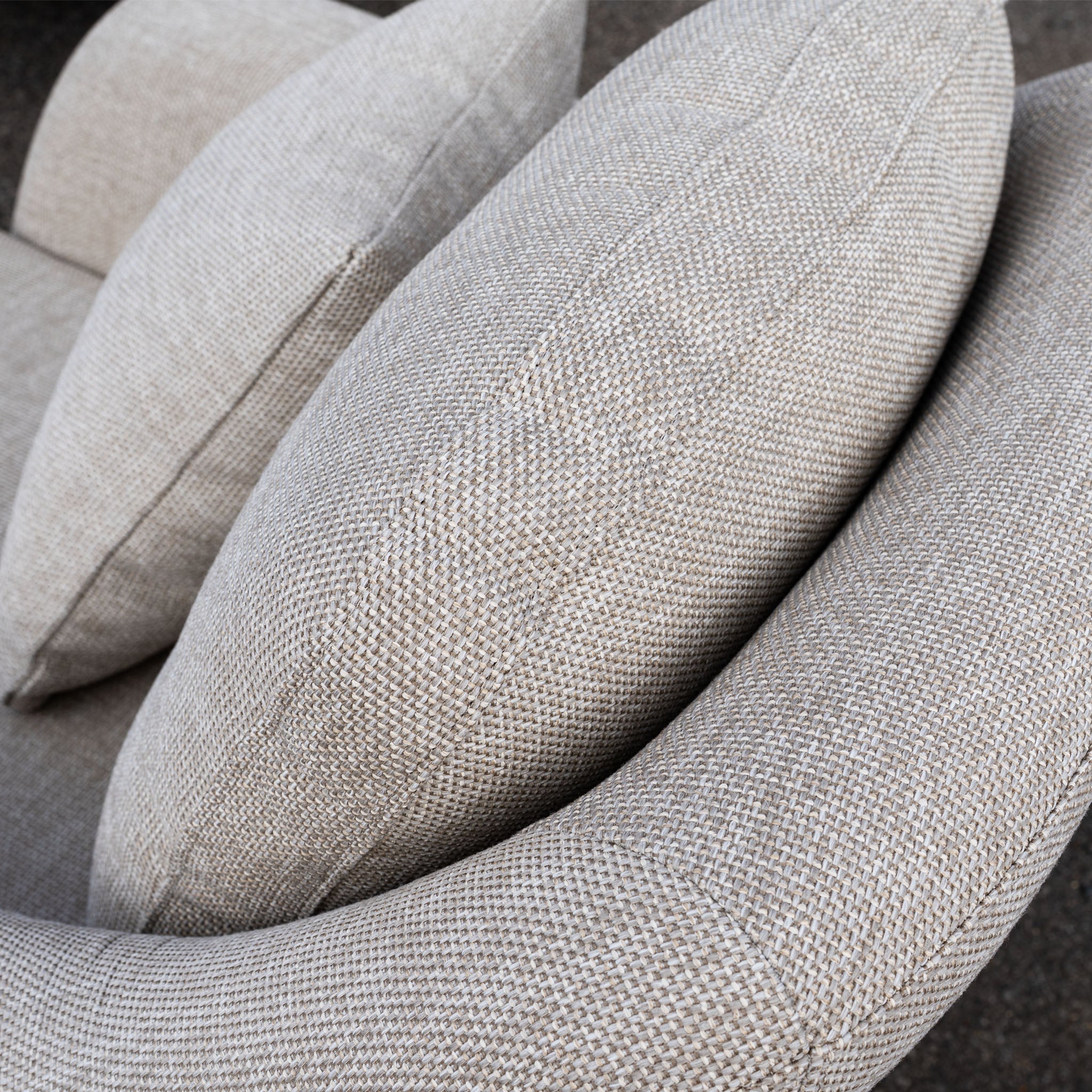 Luna 3 Seat Outdoor Fabric Sofa Set with Rising Table in Fawn