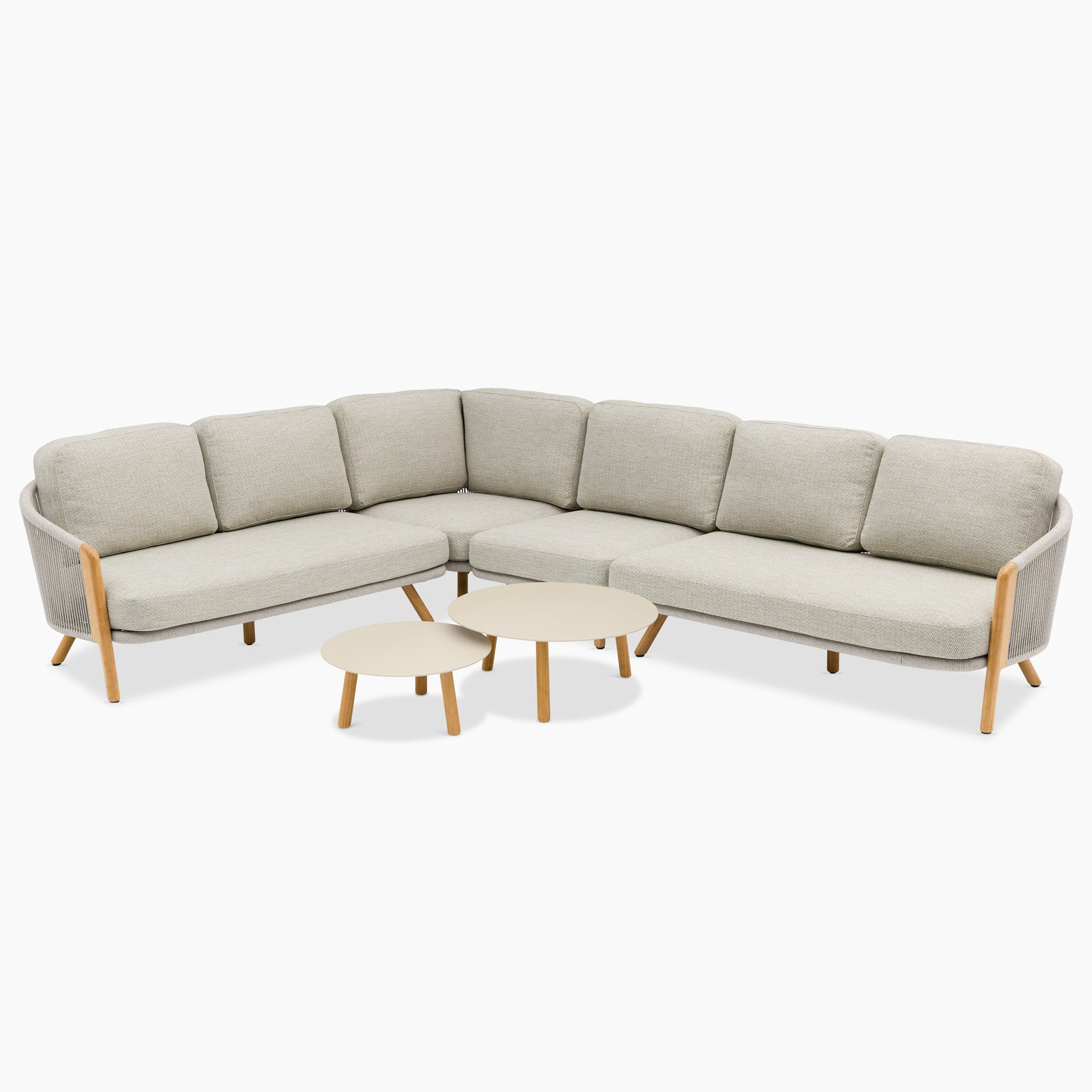Merano Large Corner Group Set with Coffee Table in Latte