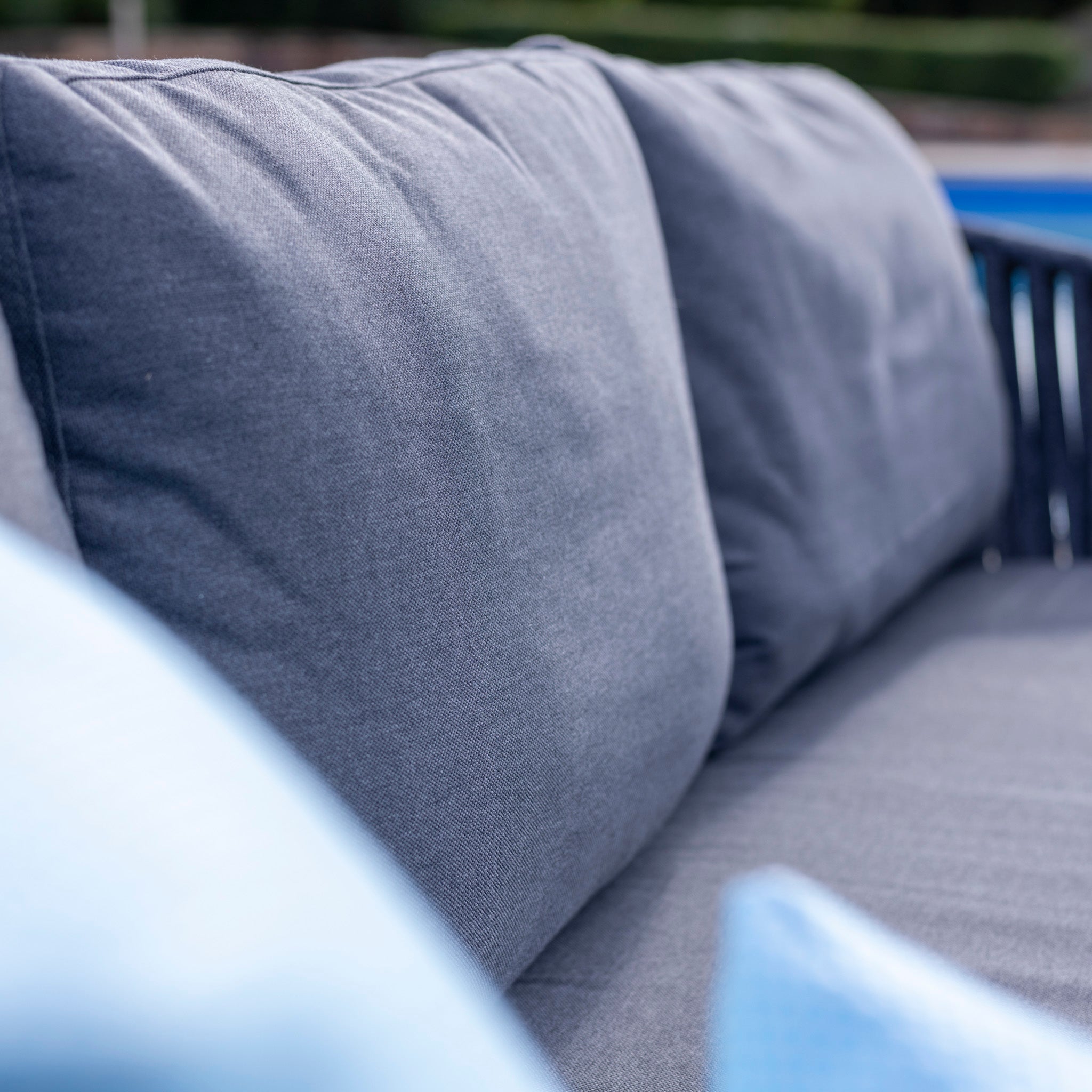 Monterrey U Shape Rope Sofa Set with Rising Table in Grey