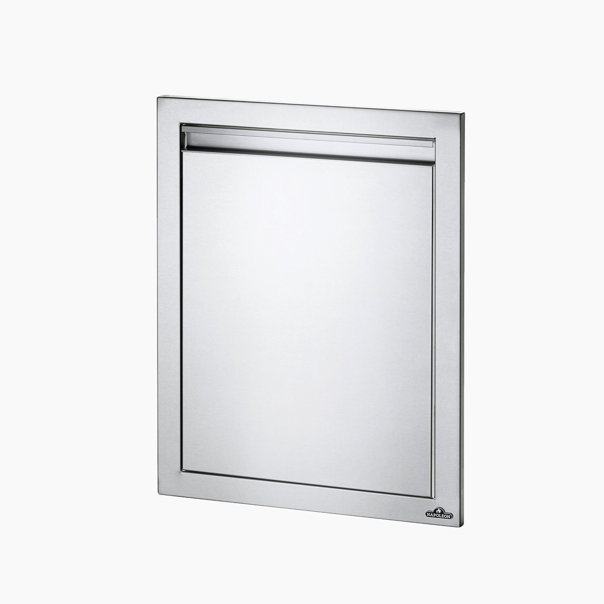Napoleon 18" x 24" Reversible Single Door with a sleek rectangular design and a handle at the top, perfect for your custom grill island.
