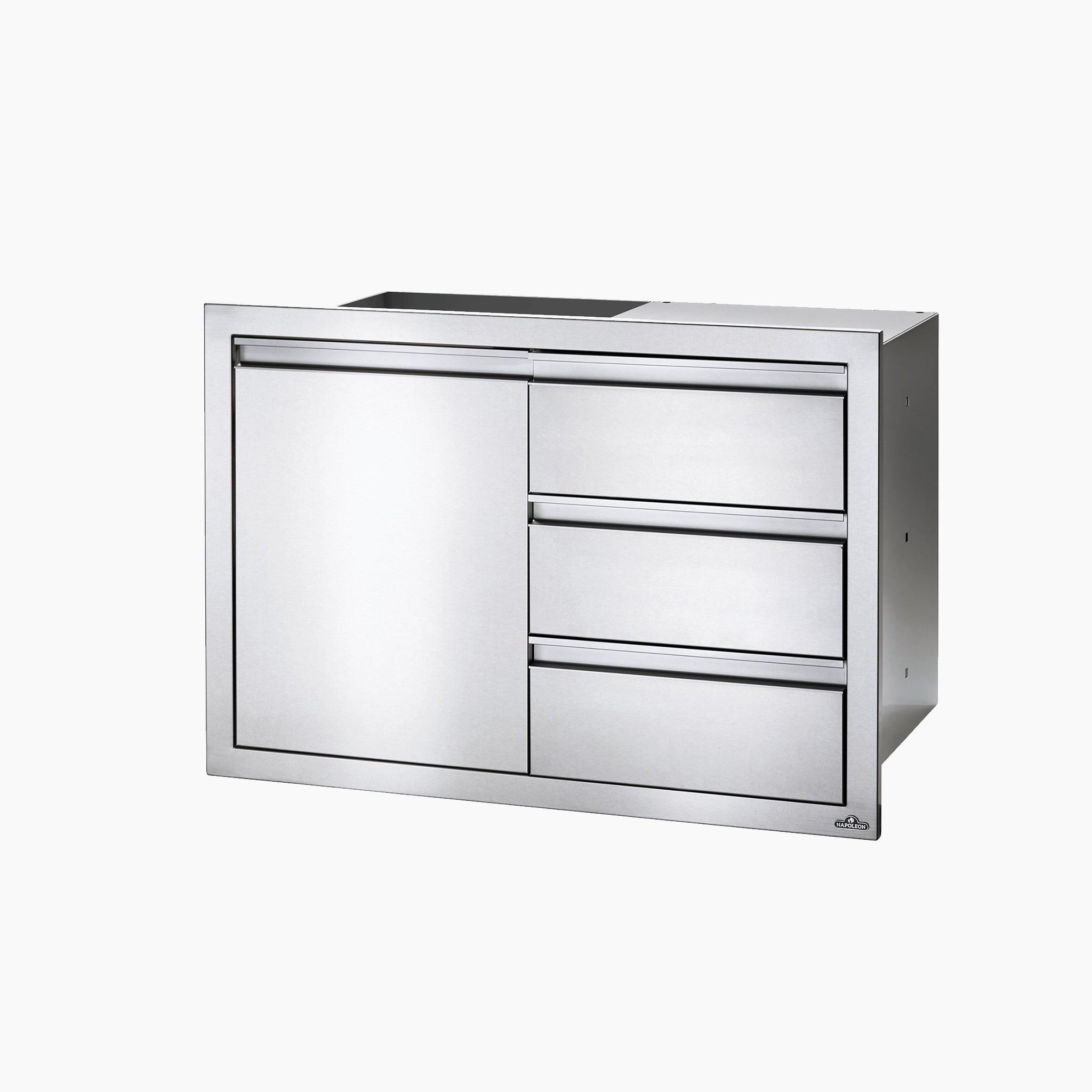 Napoleon 36” X 24” Door & Triple Drawer Combo, perfect for your outdoor kitchen or grill island, against a white background.