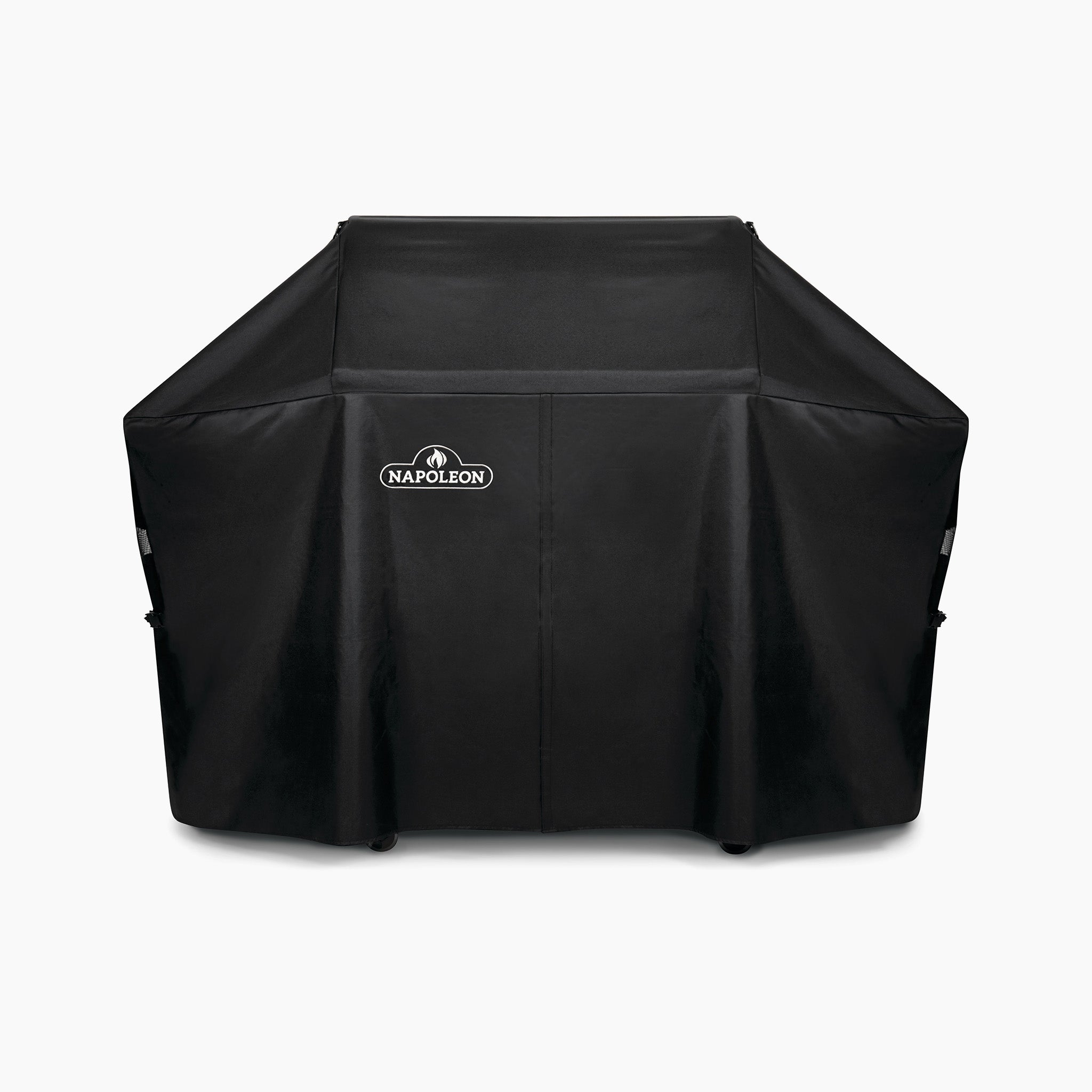 Napoleon Pro 500 & Prestige 500 Models Cover with UV inhibitors on a barbecue grill against a white background.