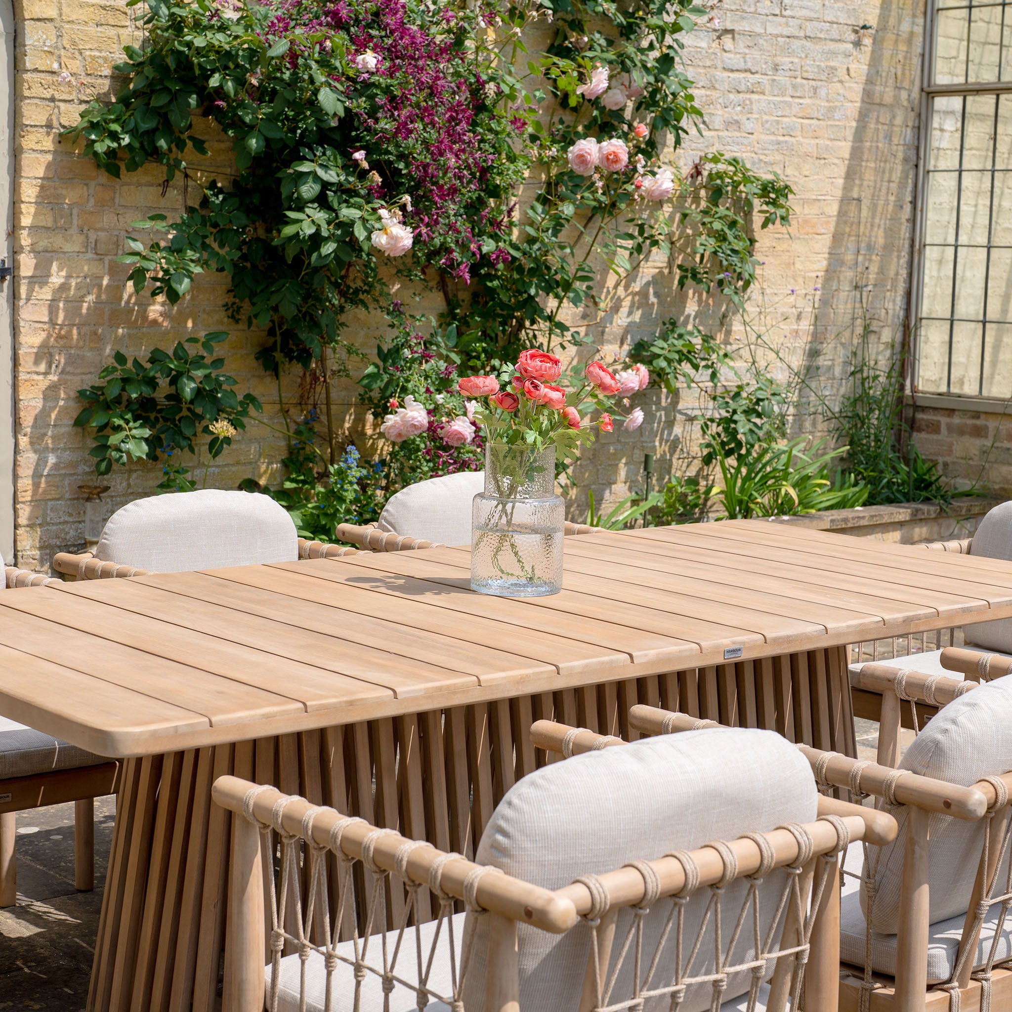 Paia 8 Seat Rectangular Dining Set in Linen (Ex Display)