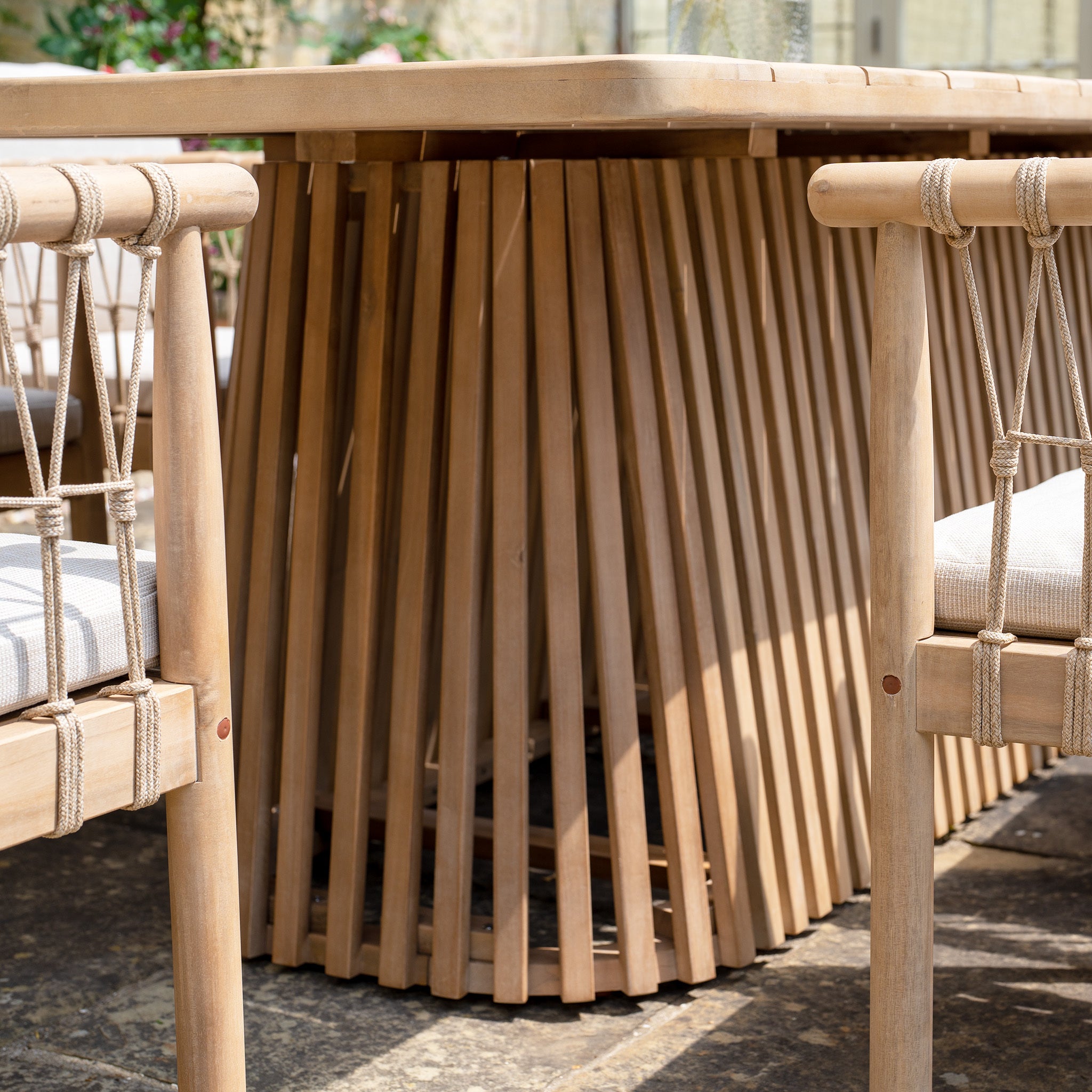Paia 8 Seat Rectangular Dining Set in Linen (Ex Display)