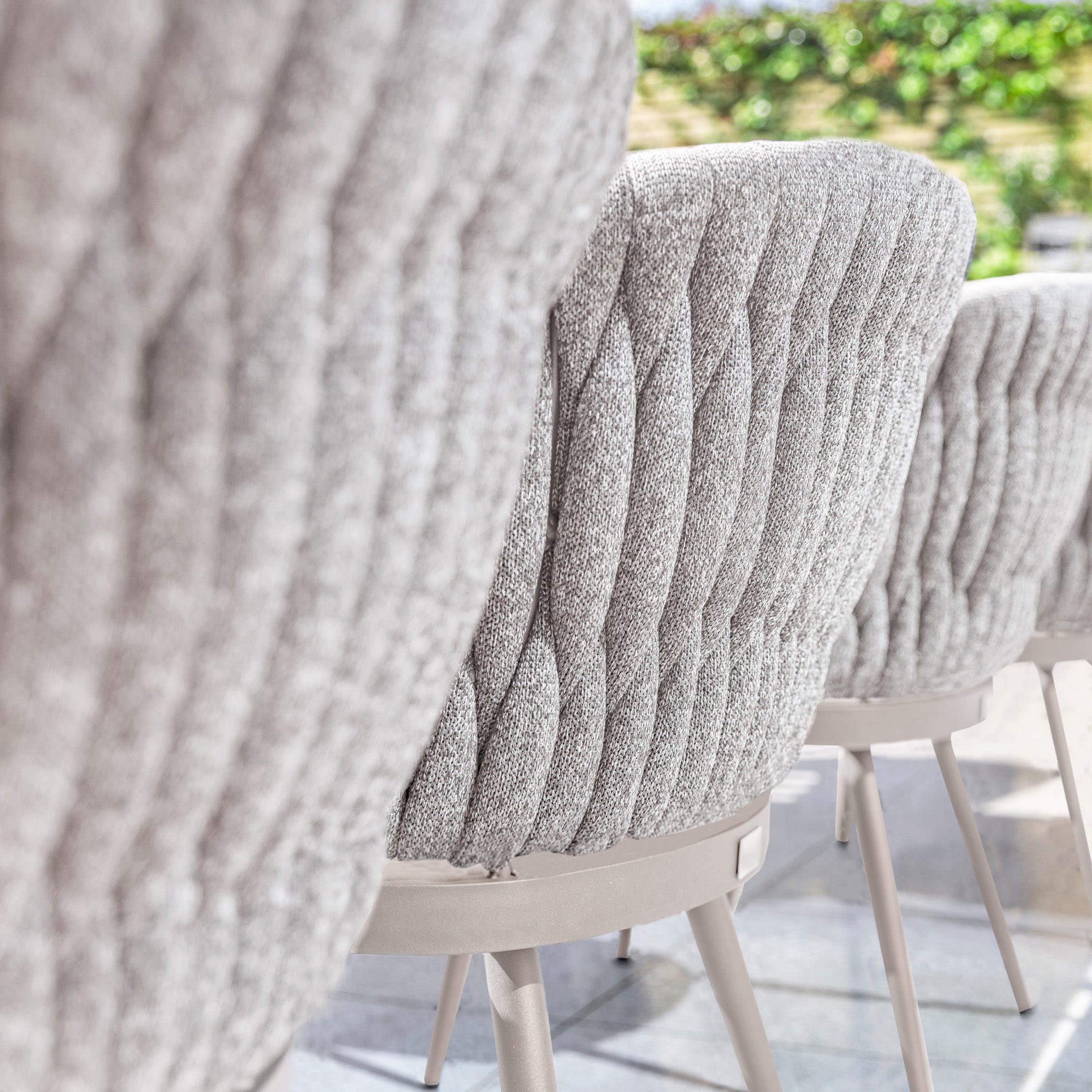 Palma 10 Seat Rope Extending Dining Set in Latte