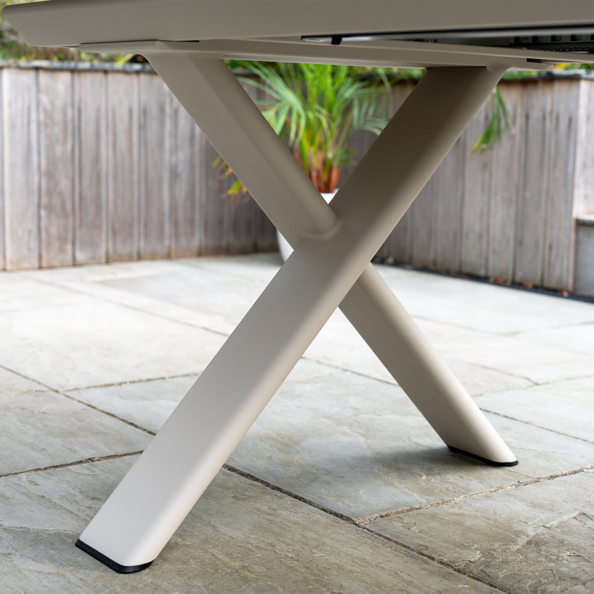 Luna 8 Seat Outdoor Fabric Dining Set with Albatross Extending Table in Fawn