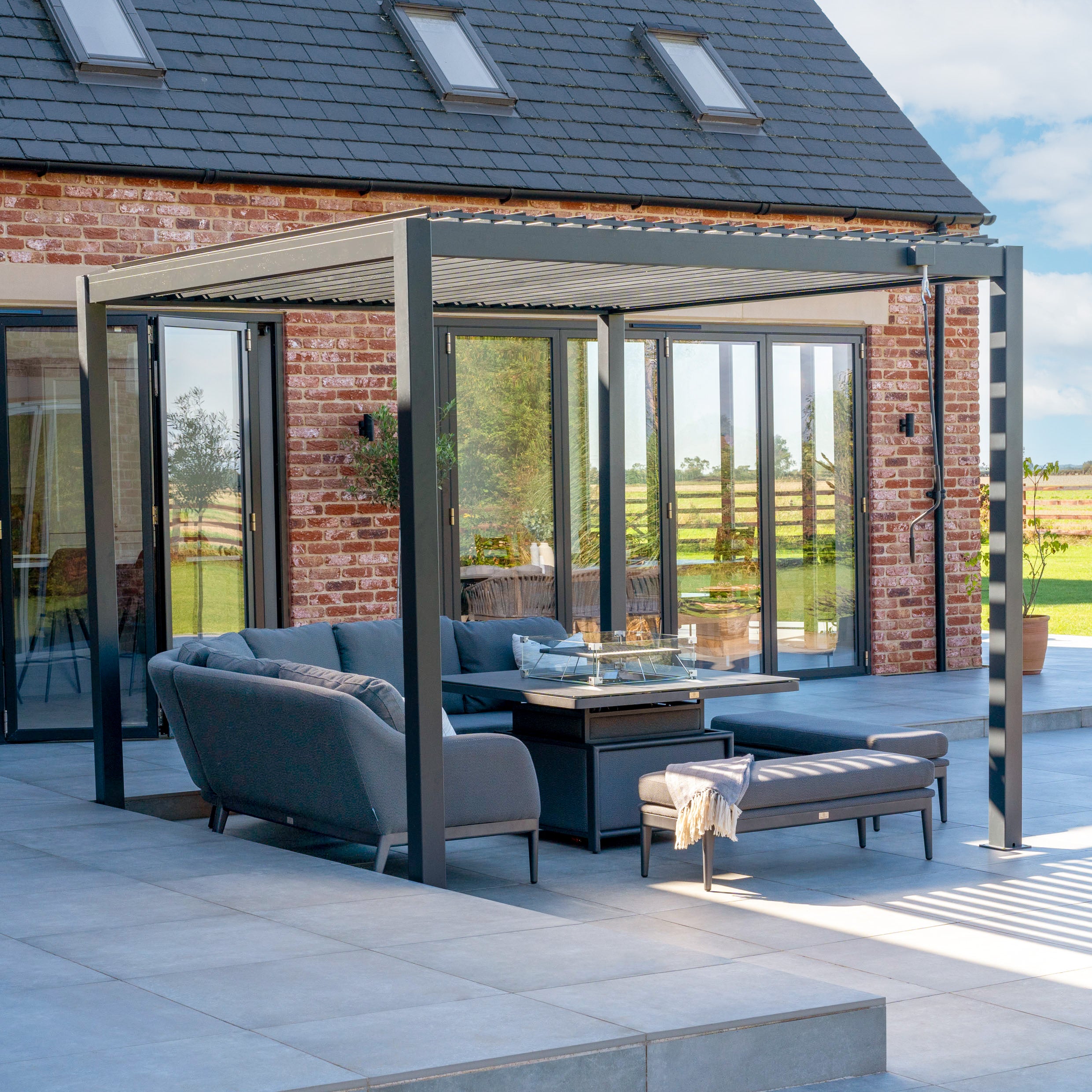 PergoSTET Lite 3m x 3m Metal Square Pergola in Grey