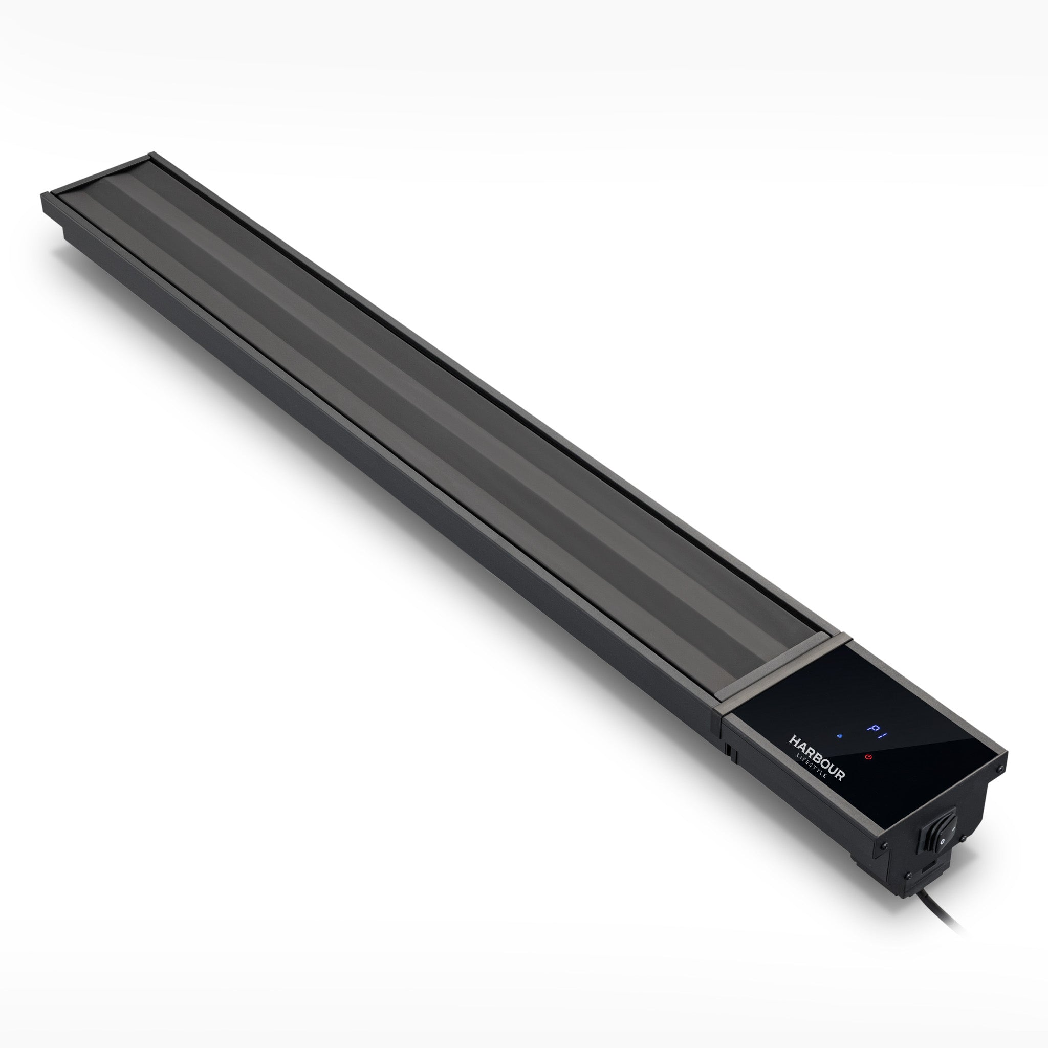 The PergoSTET 2400W Wifi & Bluetooth Heater in Black is a sleek rectangular infrared heater with control panel, ideal for outdoor use under pergolas and perfect for elevating your Harbour Lifestyle experience.