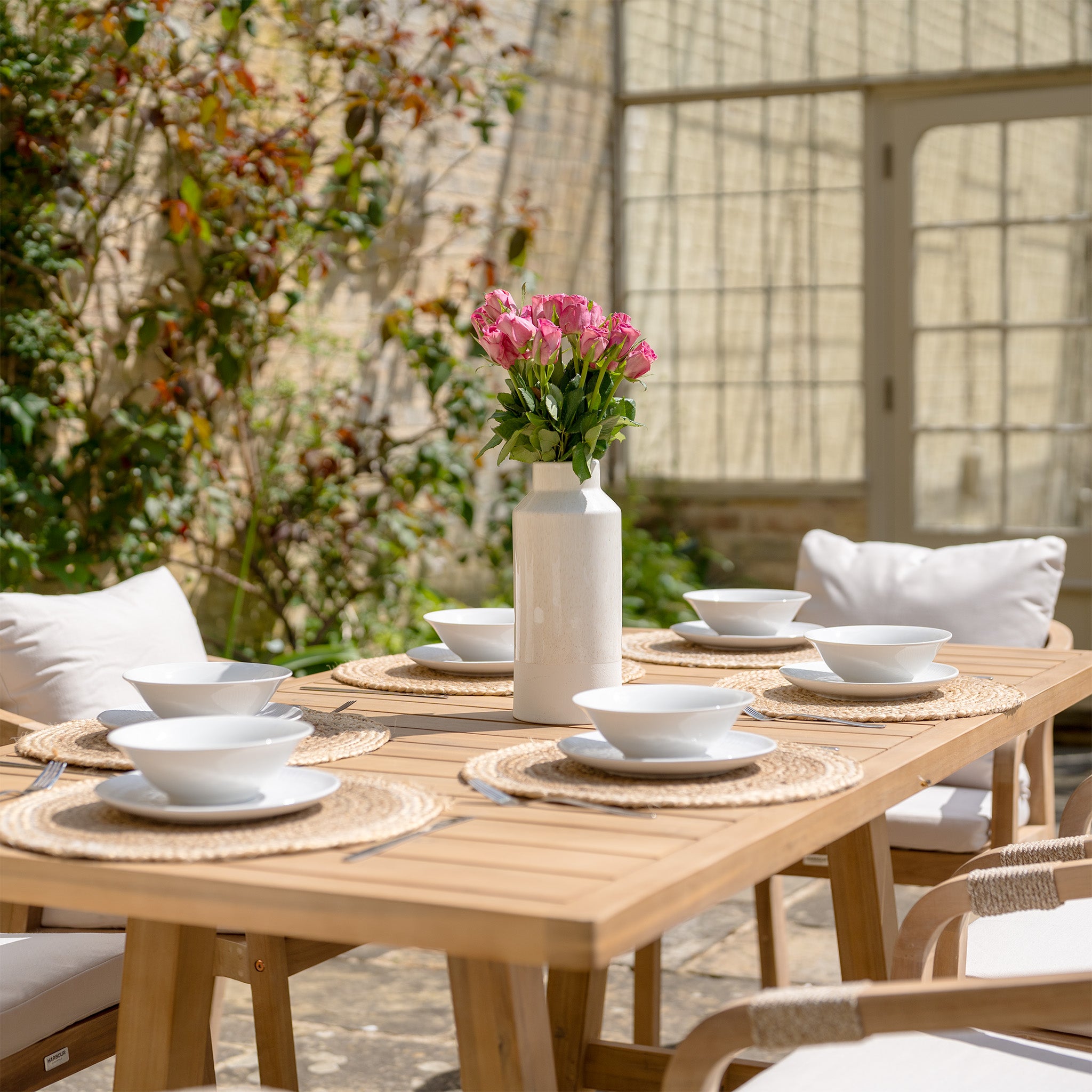 Quay 6 Seat Rectangular Dining Set in Linen