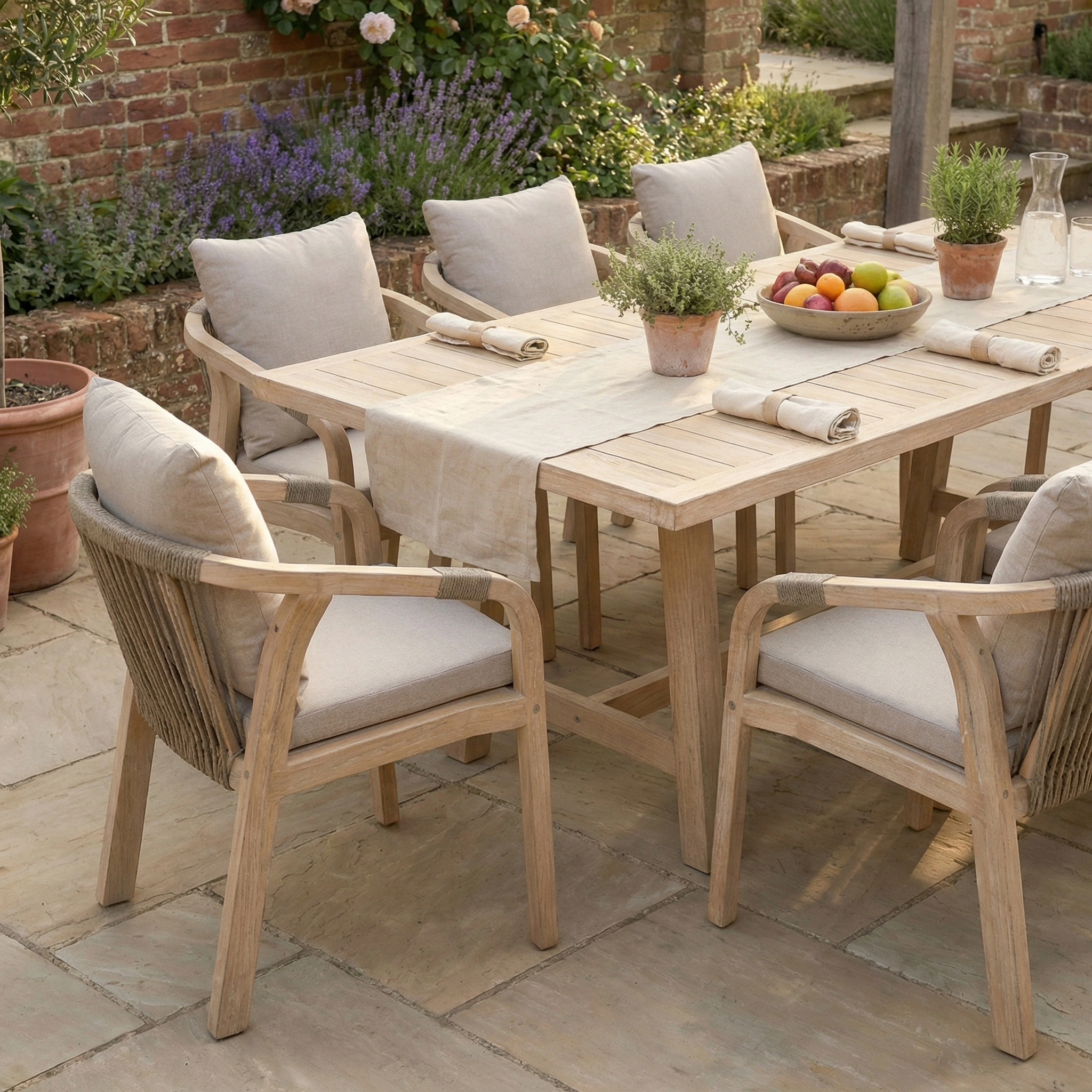 The Quay 8 Seat Rectangular Dining Set in Mocha features a rectangular table with eight cushioned chairs, ideal for stylish alfresco dining and perfect for gathering friends or family outdoors.