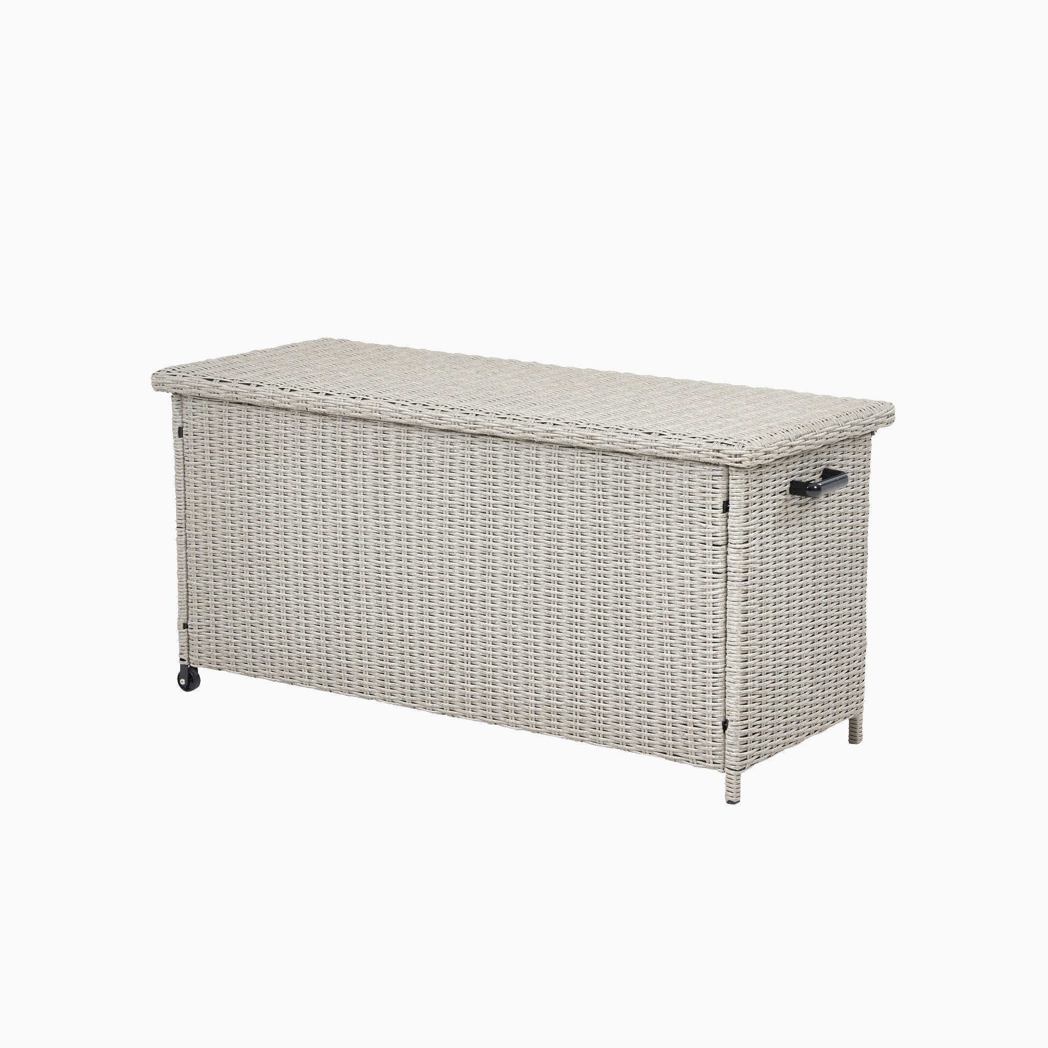 Small Rattan Storage Box in Stone Grey